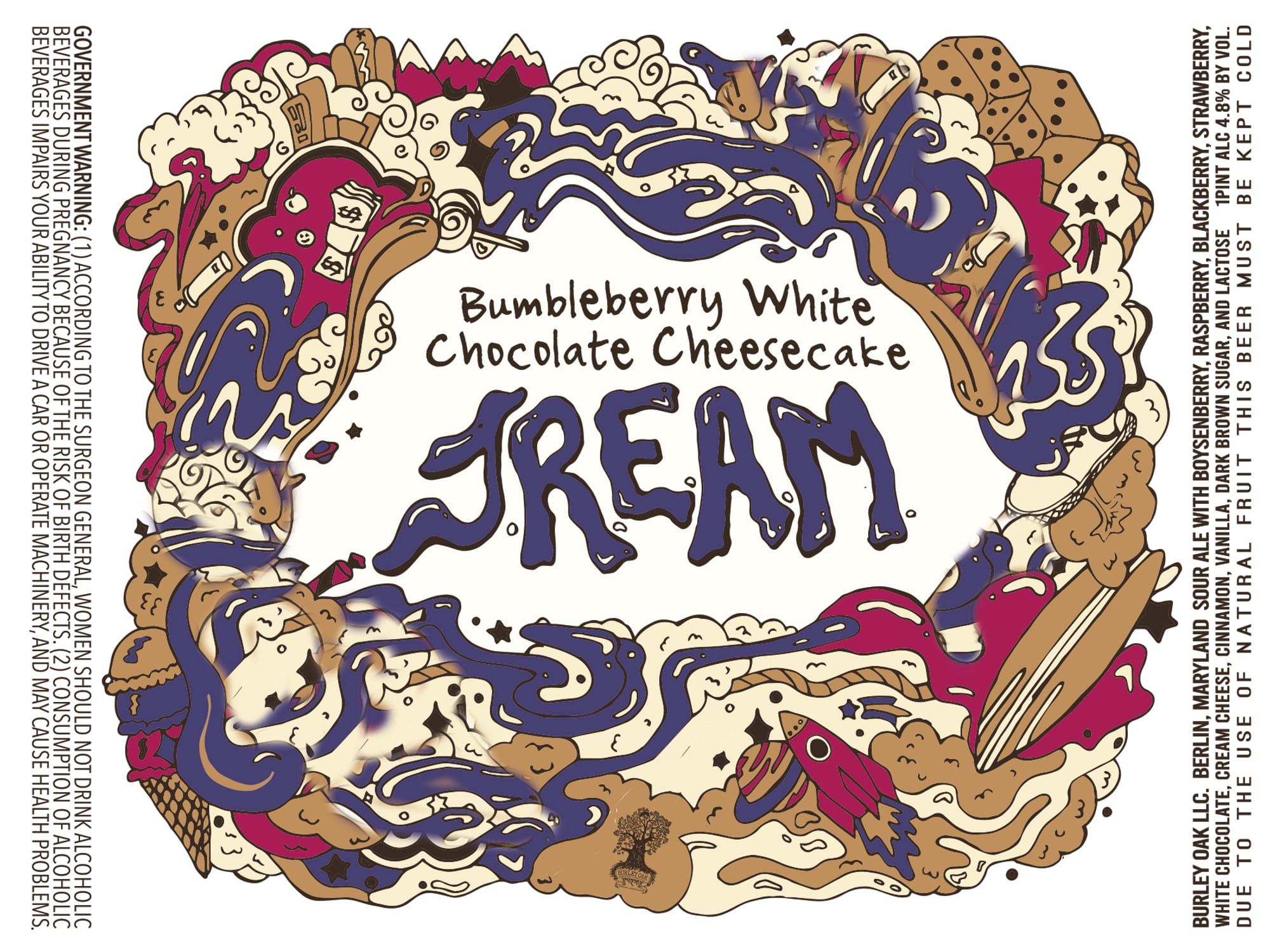 Bumbleberry White Chocolate Cheesecake Dream by Oak Creek LLC - beer label