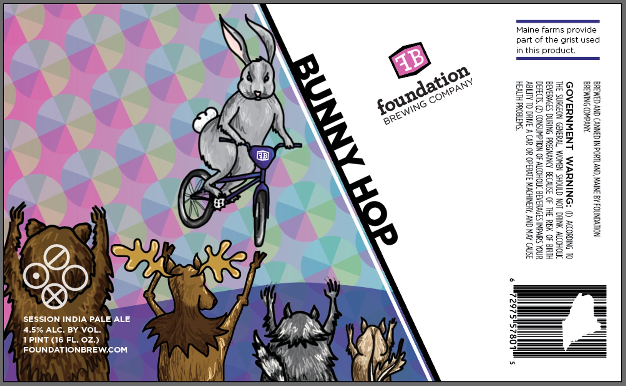 Bunny Hop by Foundation Brewing Company - beer label