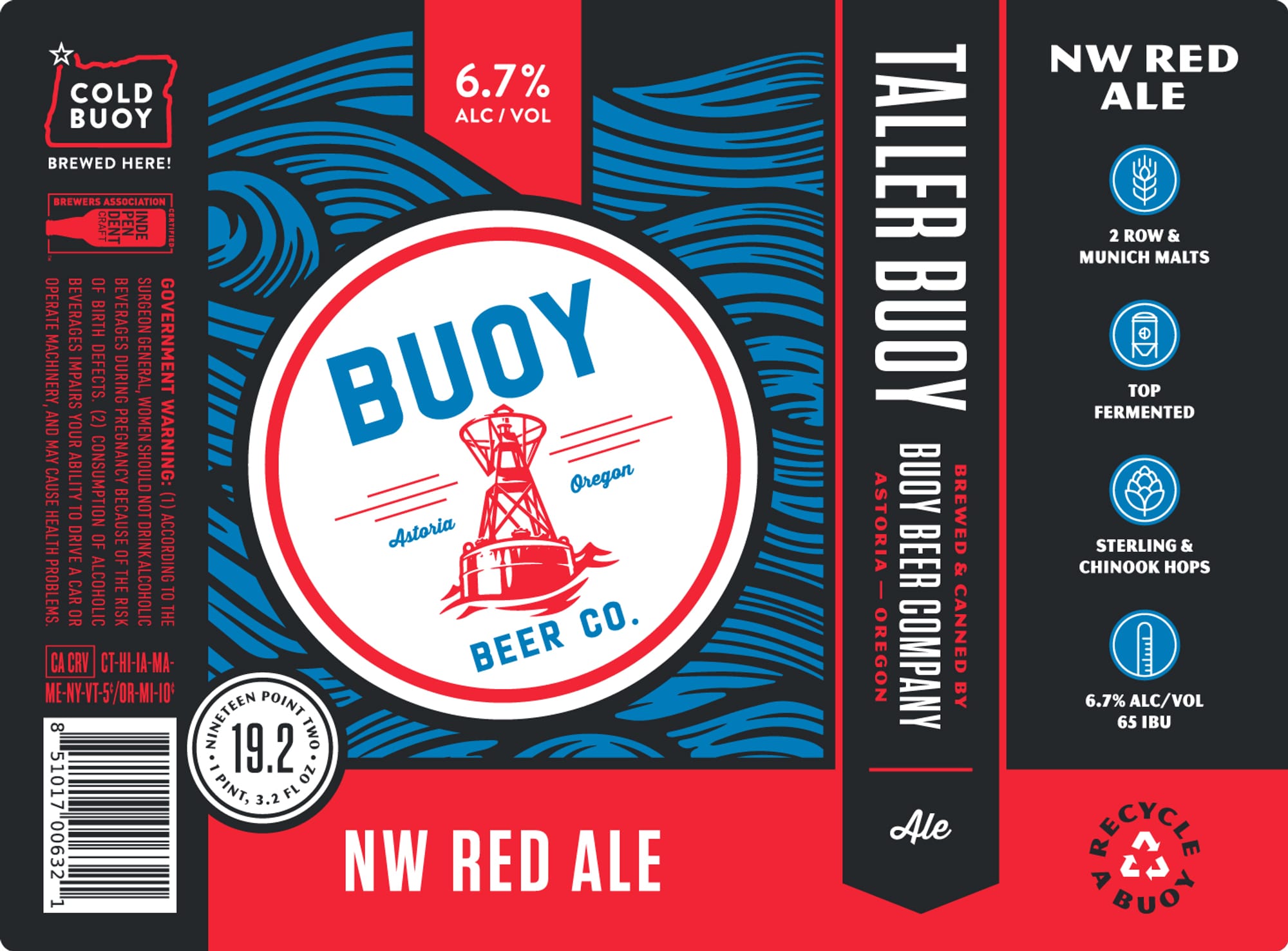 NW Red Ale by Buoy Beer Co. - beer label