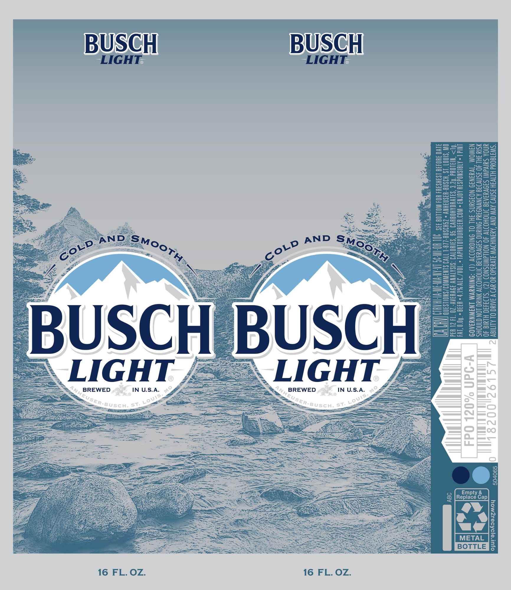 Busch Light by Anheuser-Busch - beer label
