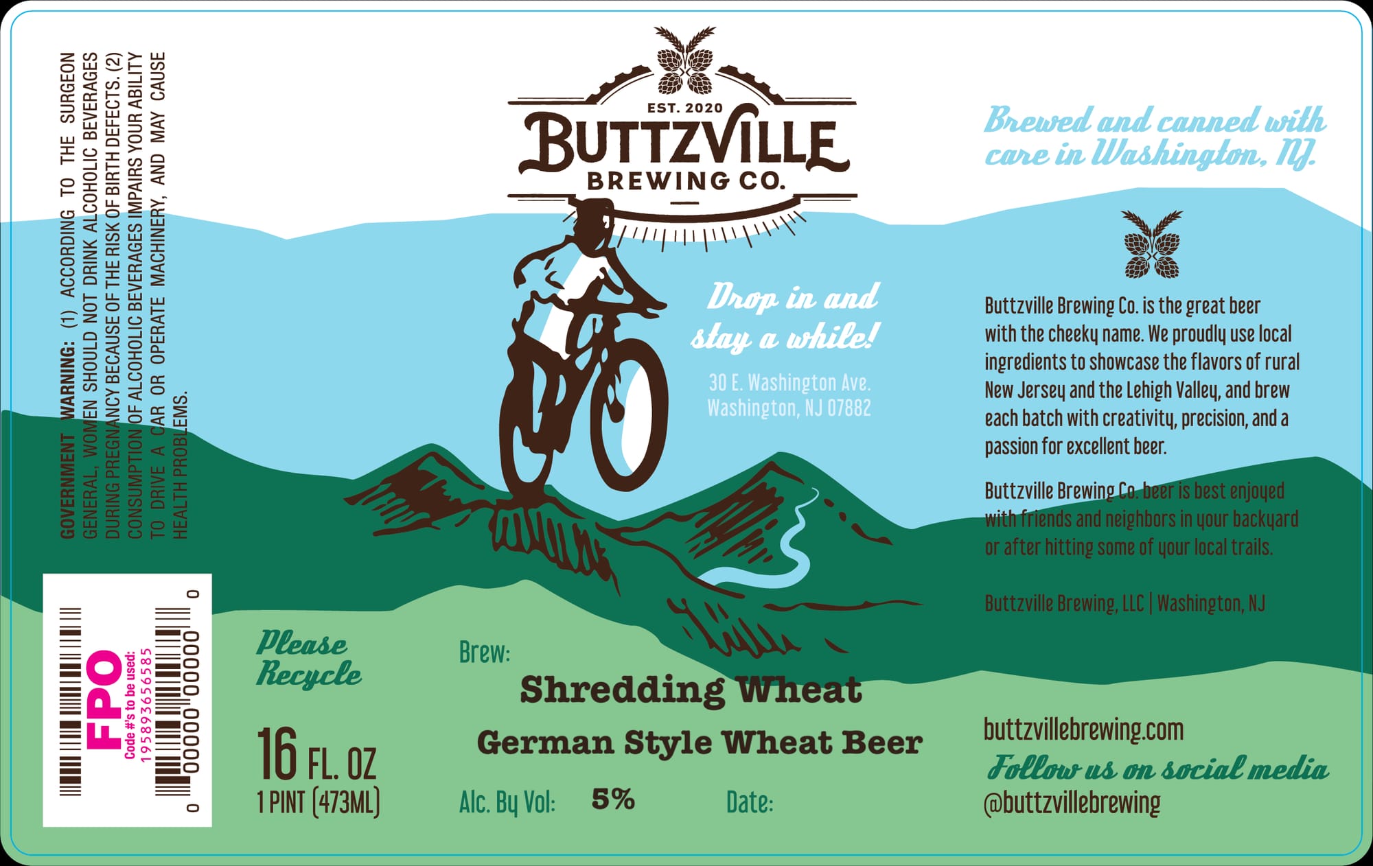 Shredding Wheat by Buttzville Brewing Co. - beer label
