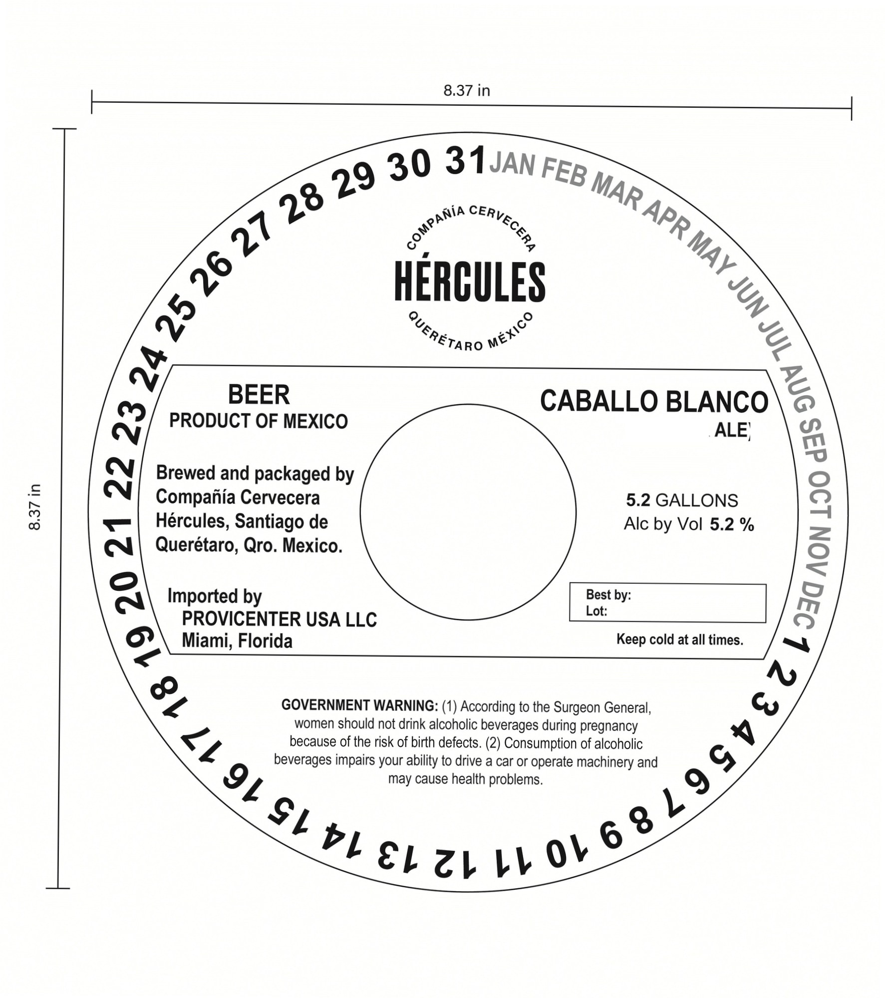 Caballero Blanco by Hércules - beer label