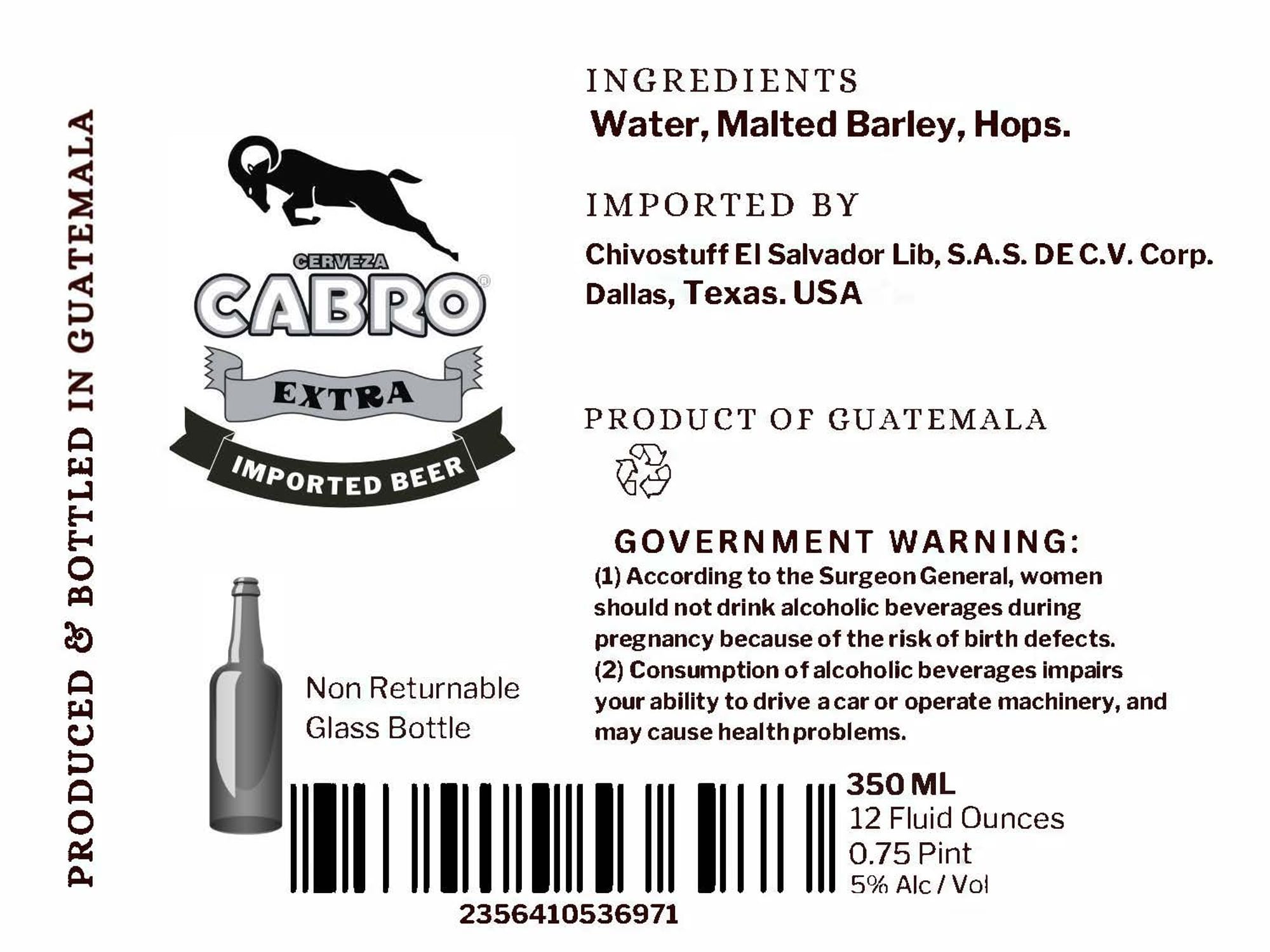 Cabro Extra by Cerveza Cabro - beer label