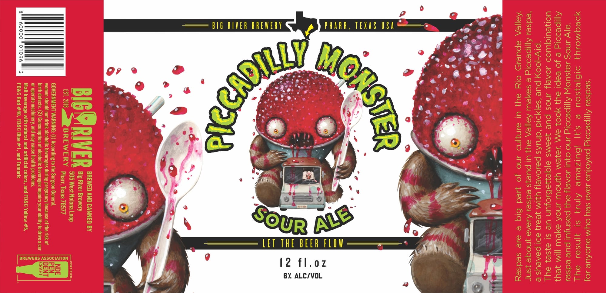 Cadilly Monster by Big River Brewery - beer label