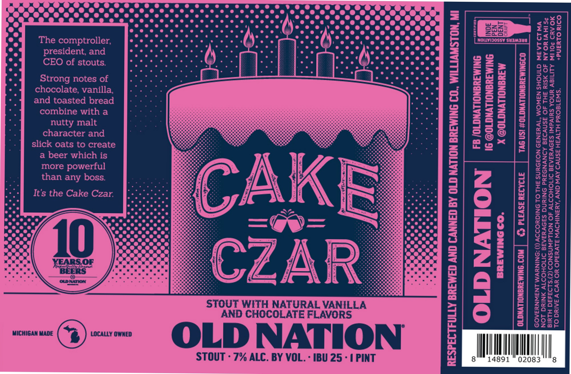 Cake Czar by Old Nation Brewing Co. - beer label