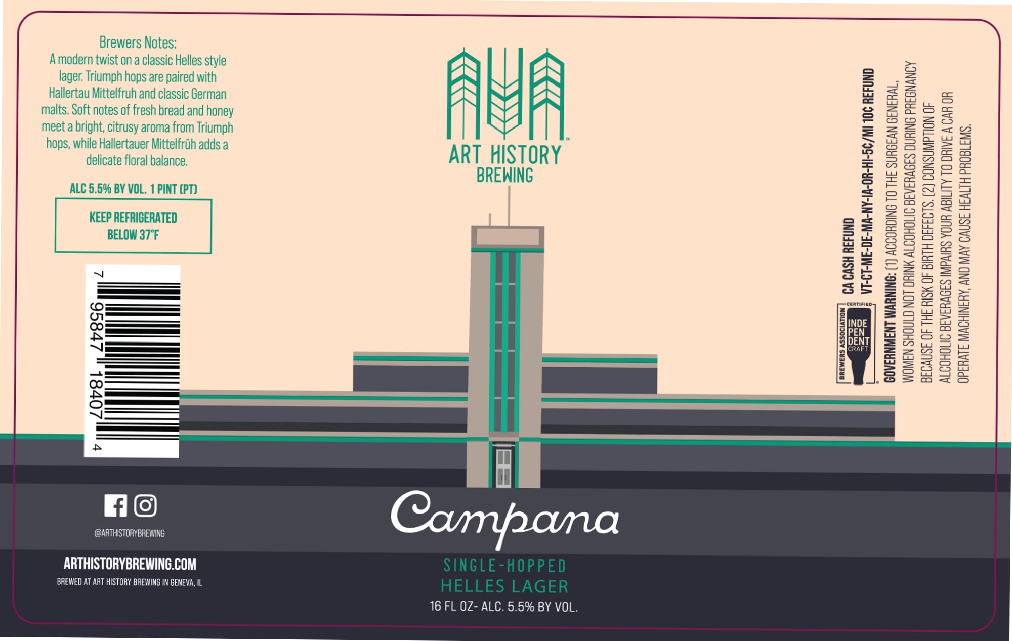 Campana by Art History Brewing - beer label