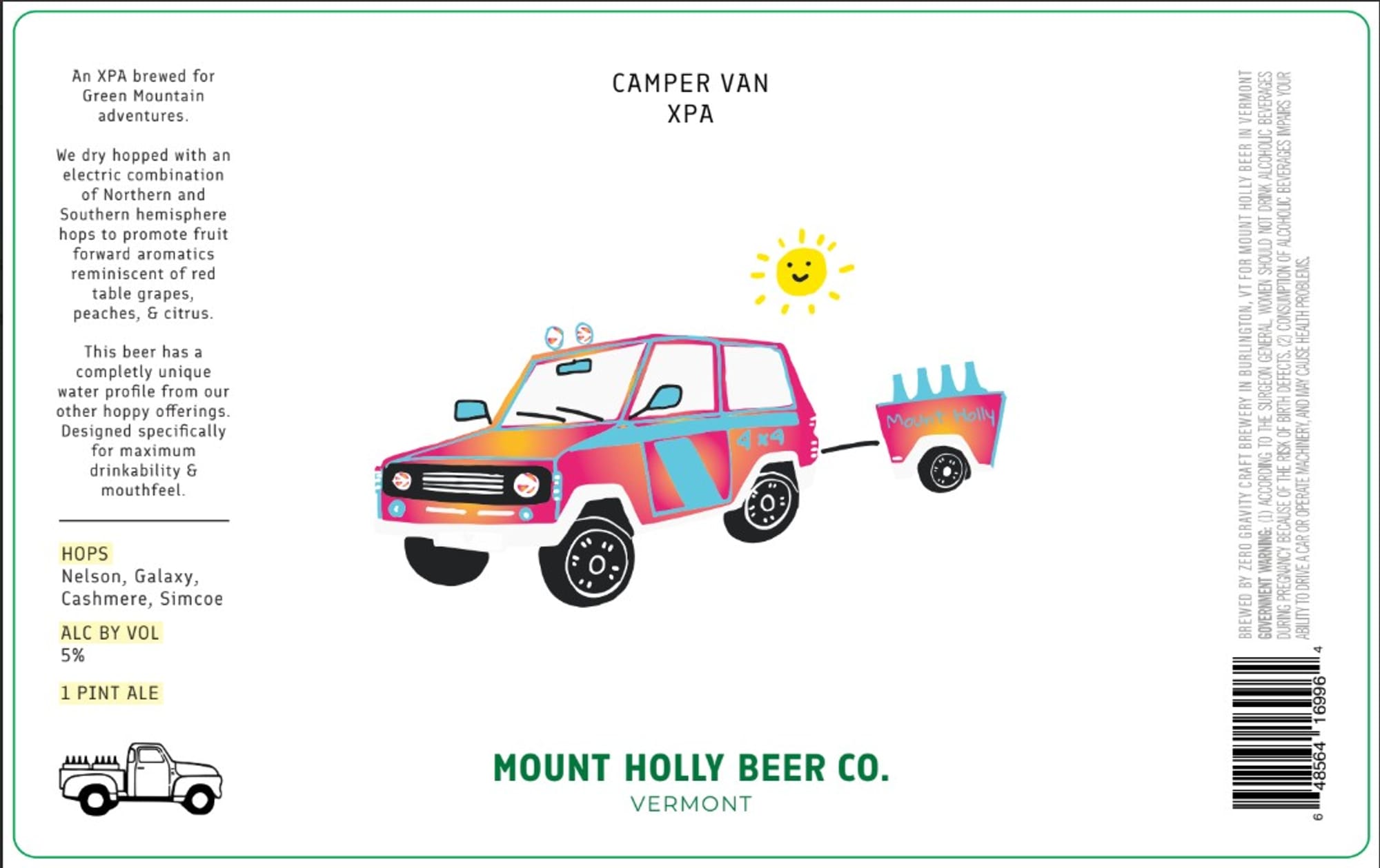 Camper Van by Mount Holly Beer Co. - beer label