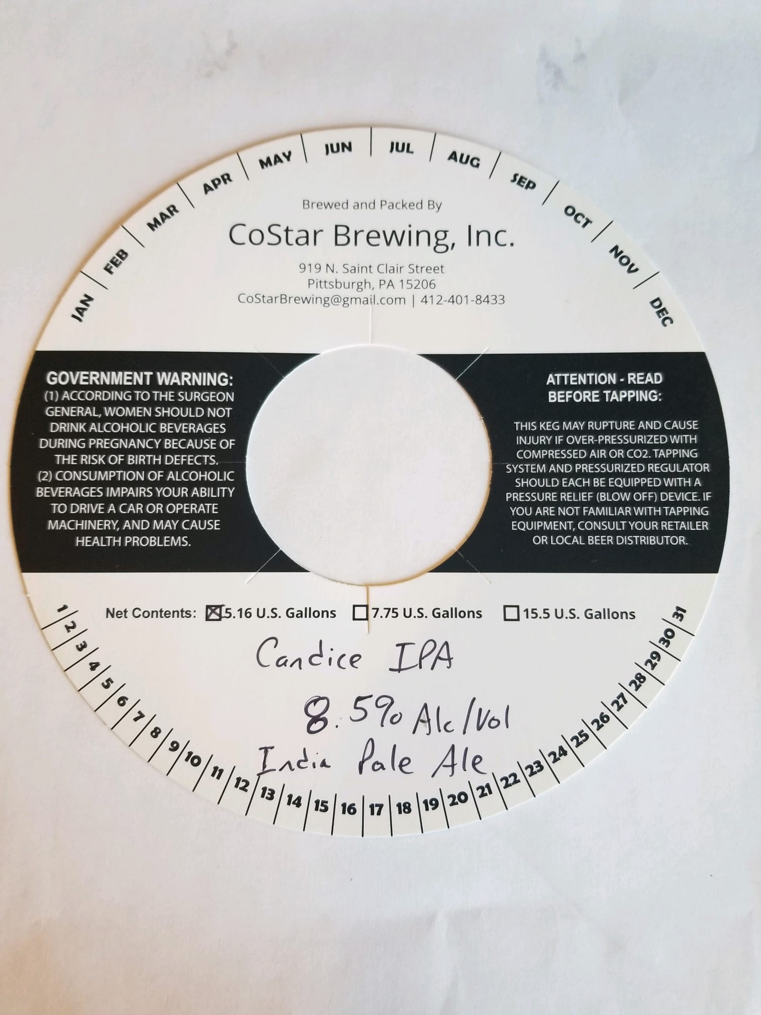 Candice IPA by CoStar Brewing, Inc. - beer label