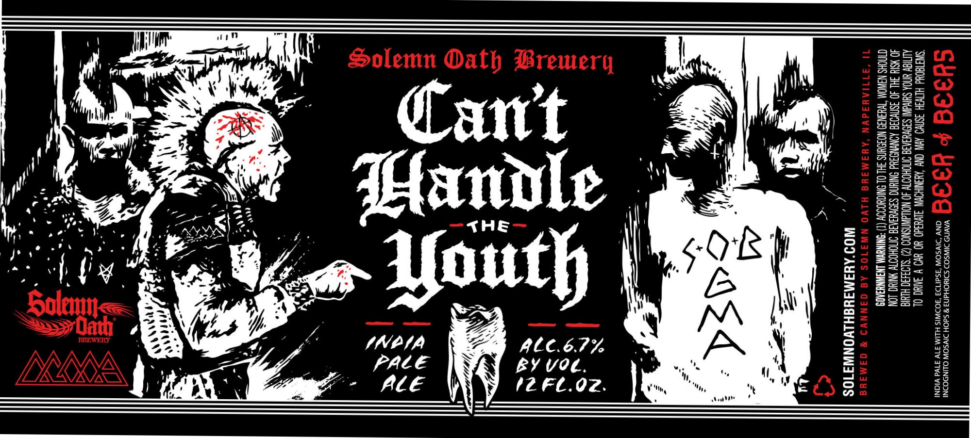 Cant Handle The Youth by Solemn Oath Brewery - beer label