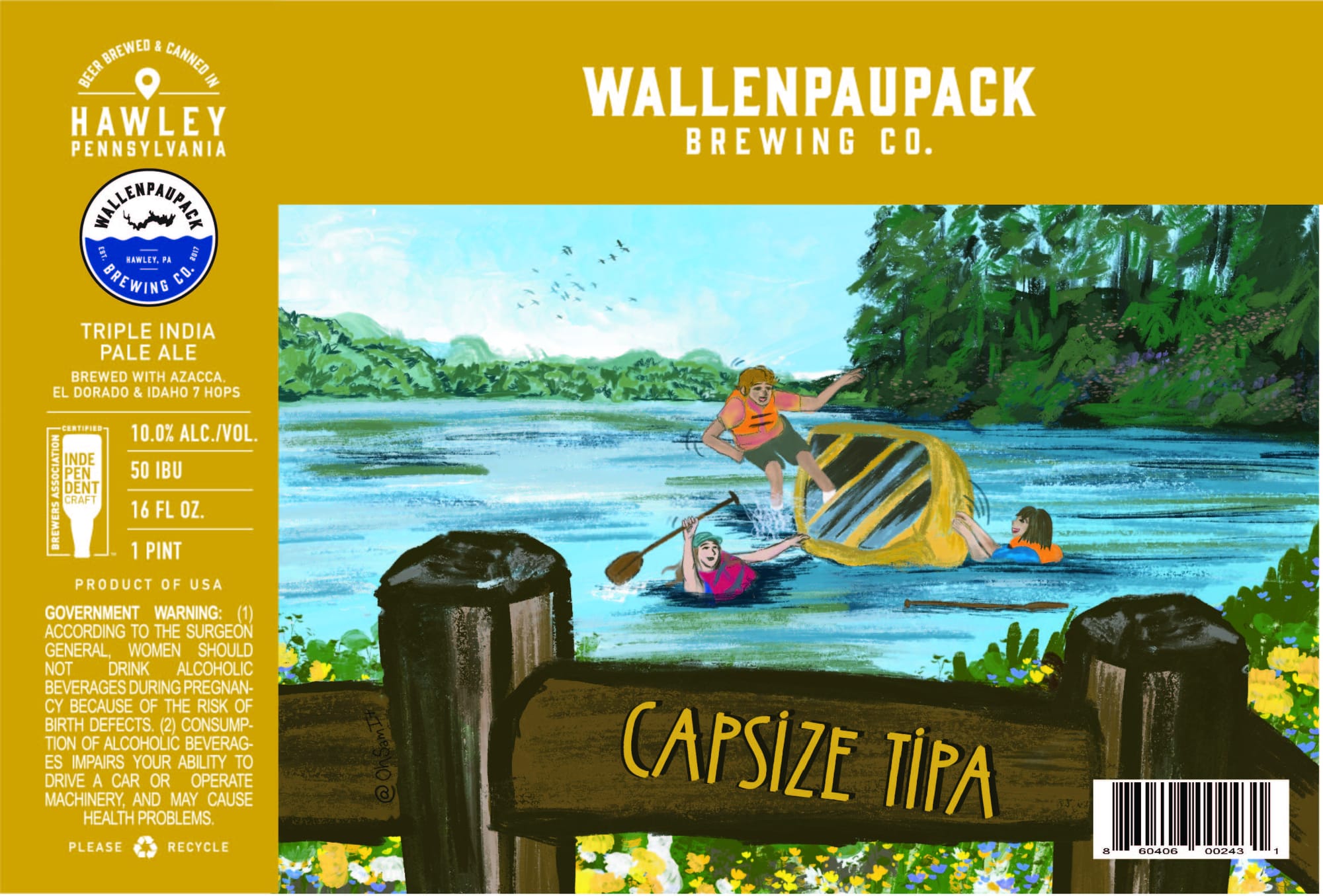 Capsize Tipa by Wallenpaupack Brewing Co. - beer label