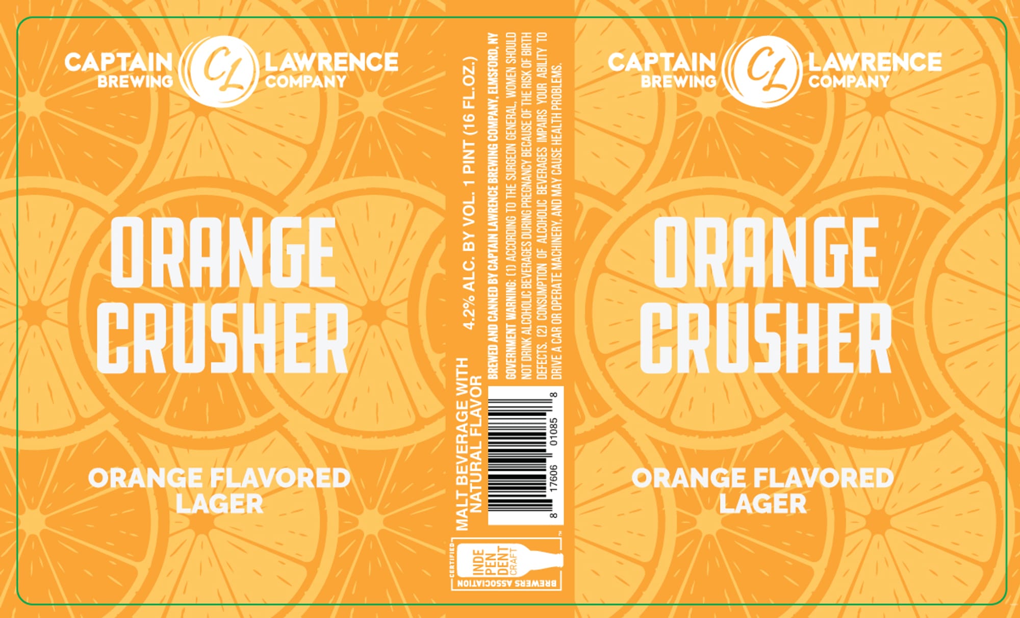 Orange Crusher by Captain Lawrence Brewing - beer label