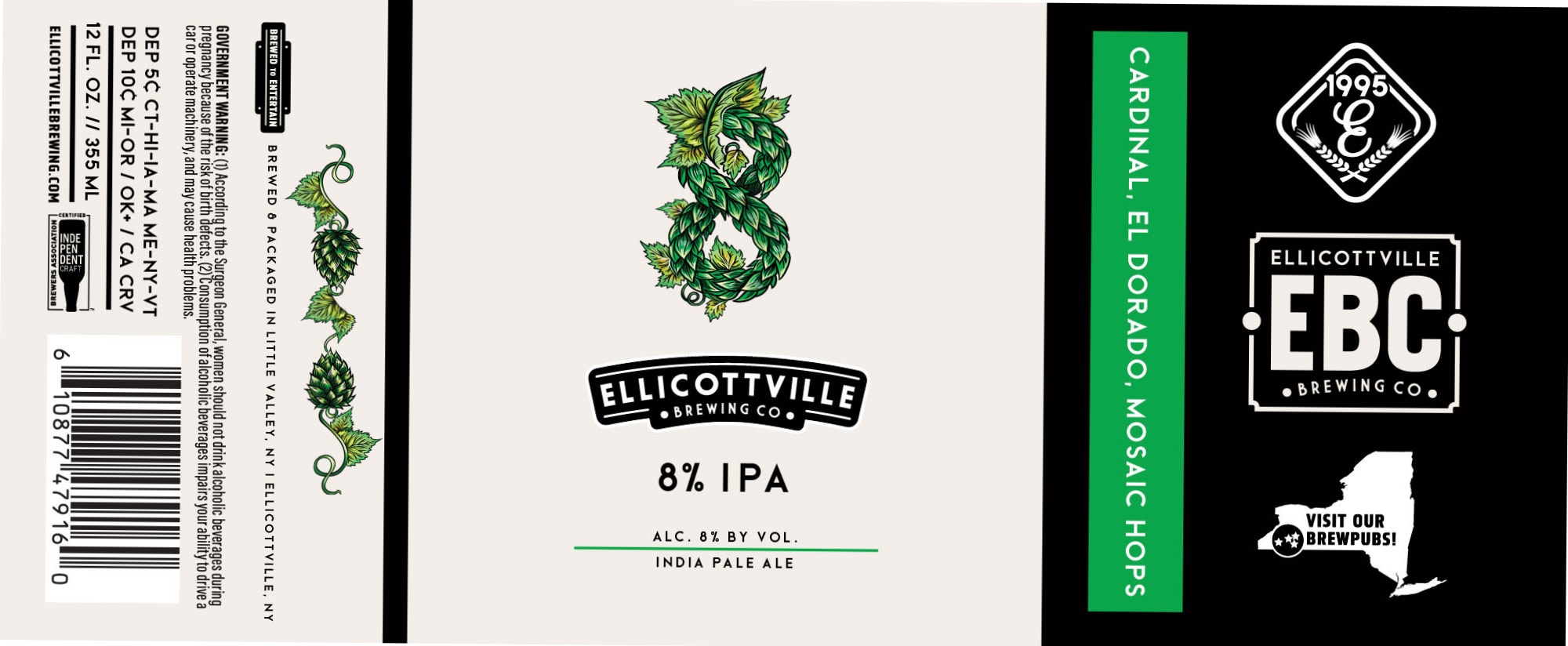 Cardinal, Mosaic Hops by Ellicottville Brewing Co. - beer label