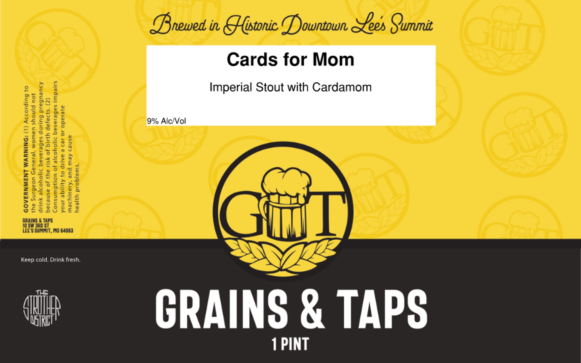 Cards for Mom by Grains & Taps - beer label