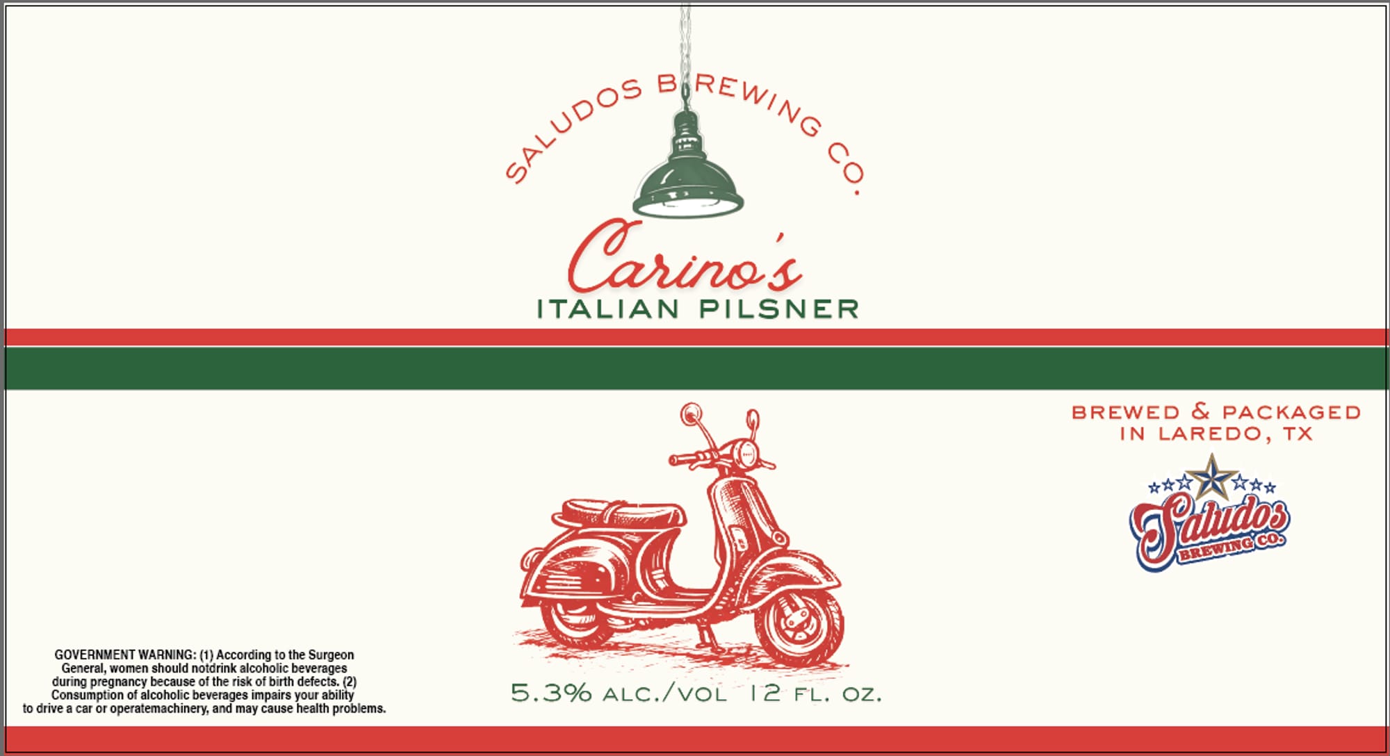 Cariño’s Italian Pilsner by Salud's Brewing Co. - beer label