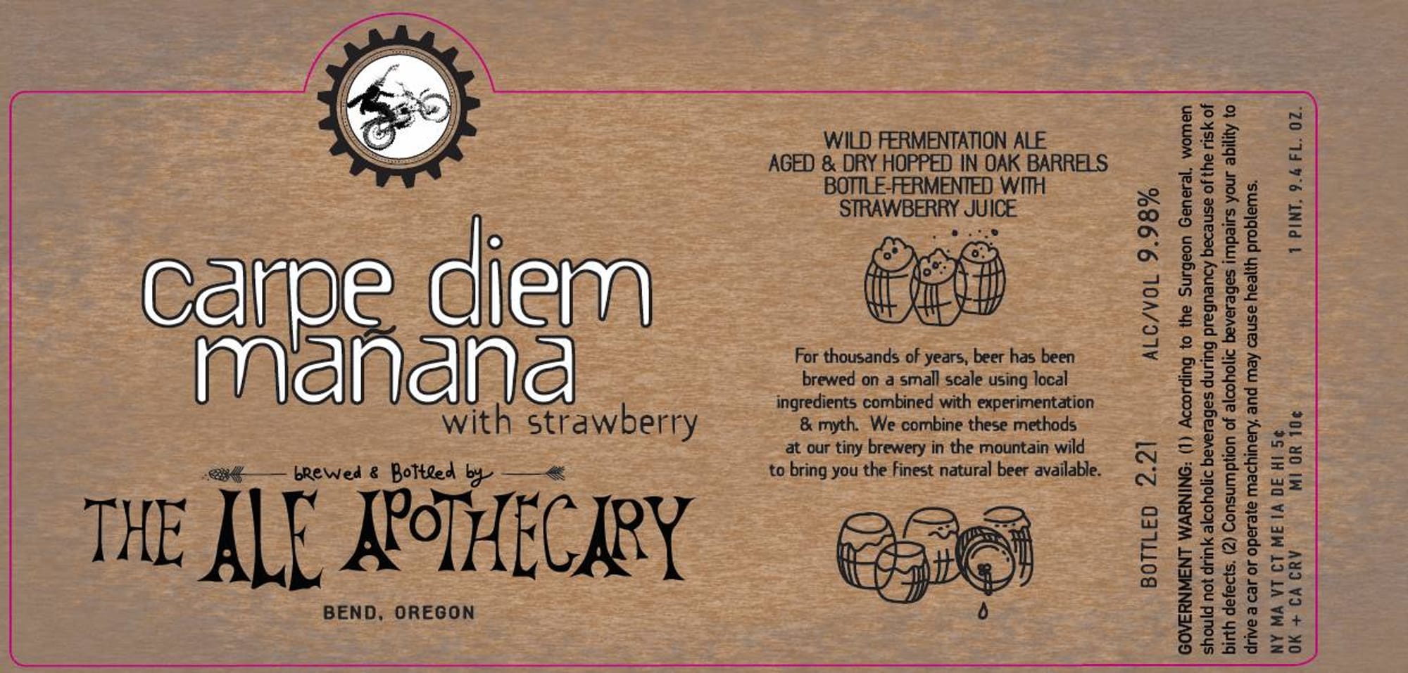 Carpe Diem Manana by The Ale Apothecary - beer label