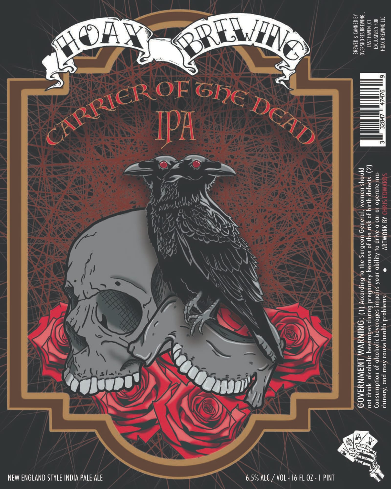 Carrier of the Dead IPA by Hoary Brewing - beer label