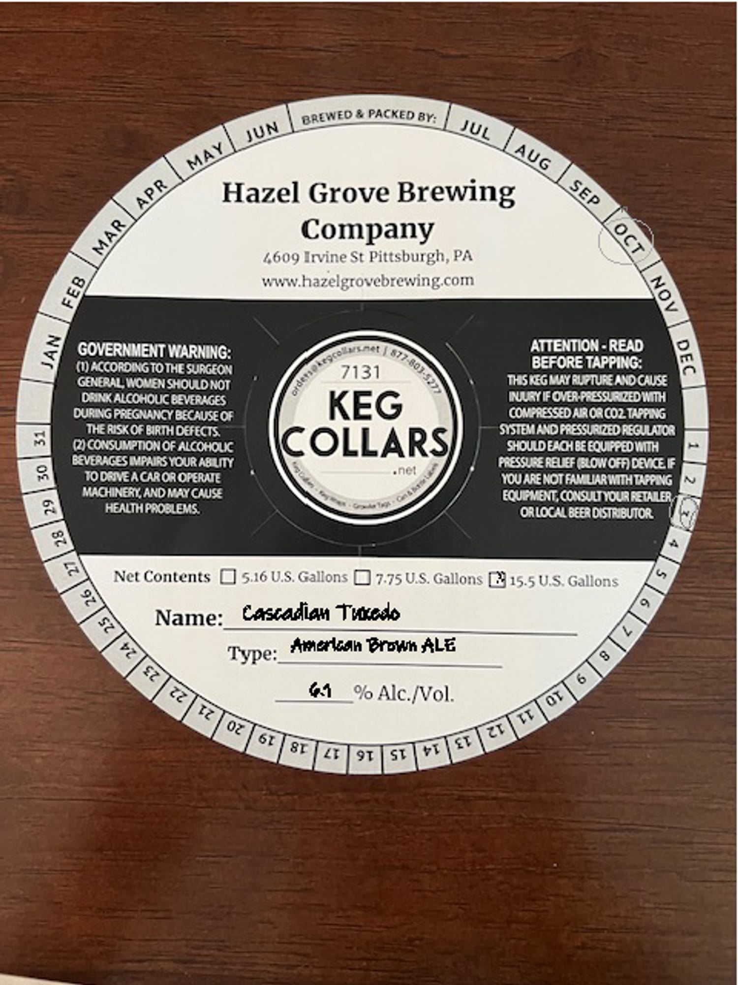 Cascadean Tocado by Hazel Grove Brewing - beer label