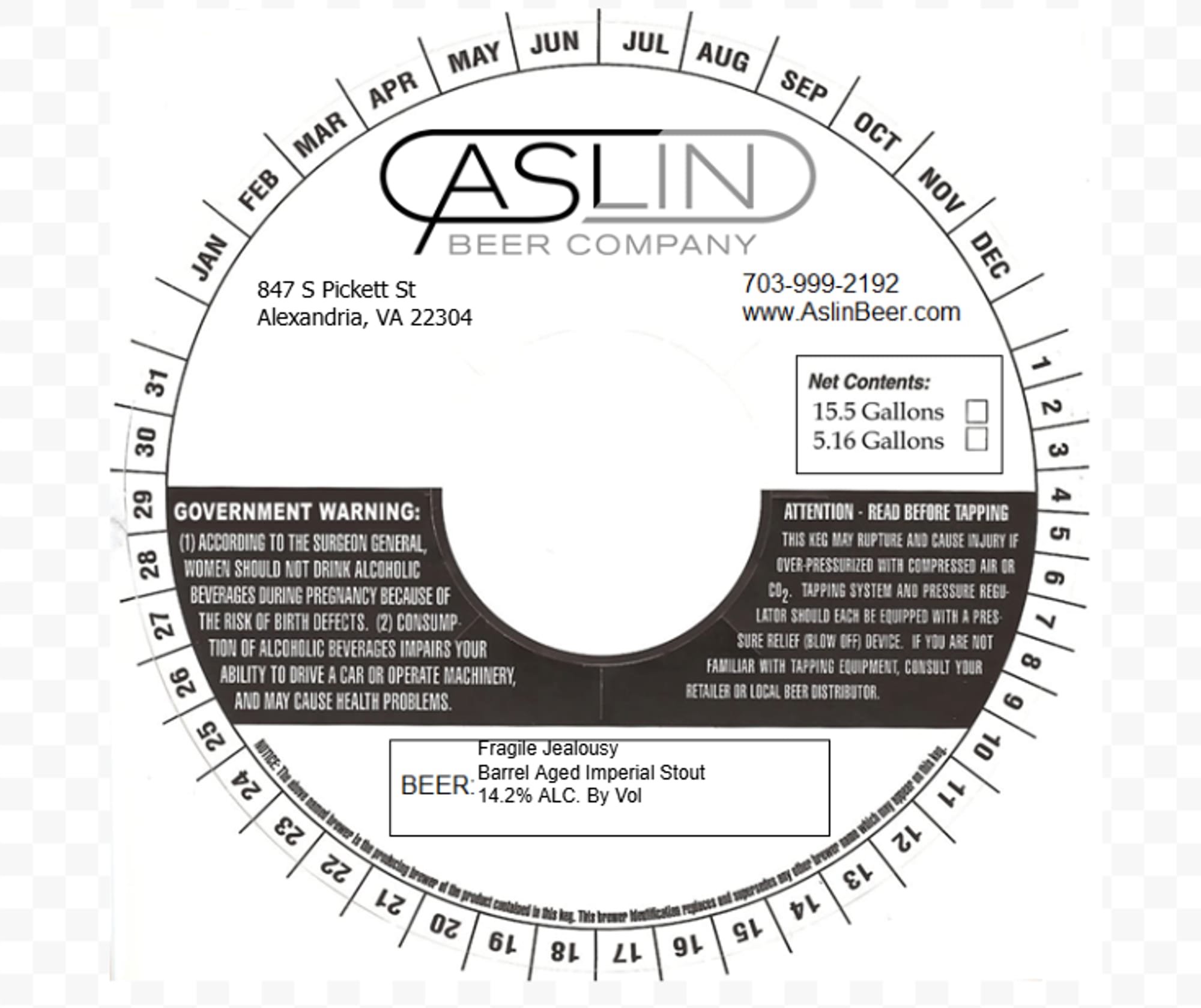 Caslin by Aslin Beer Company - beer label