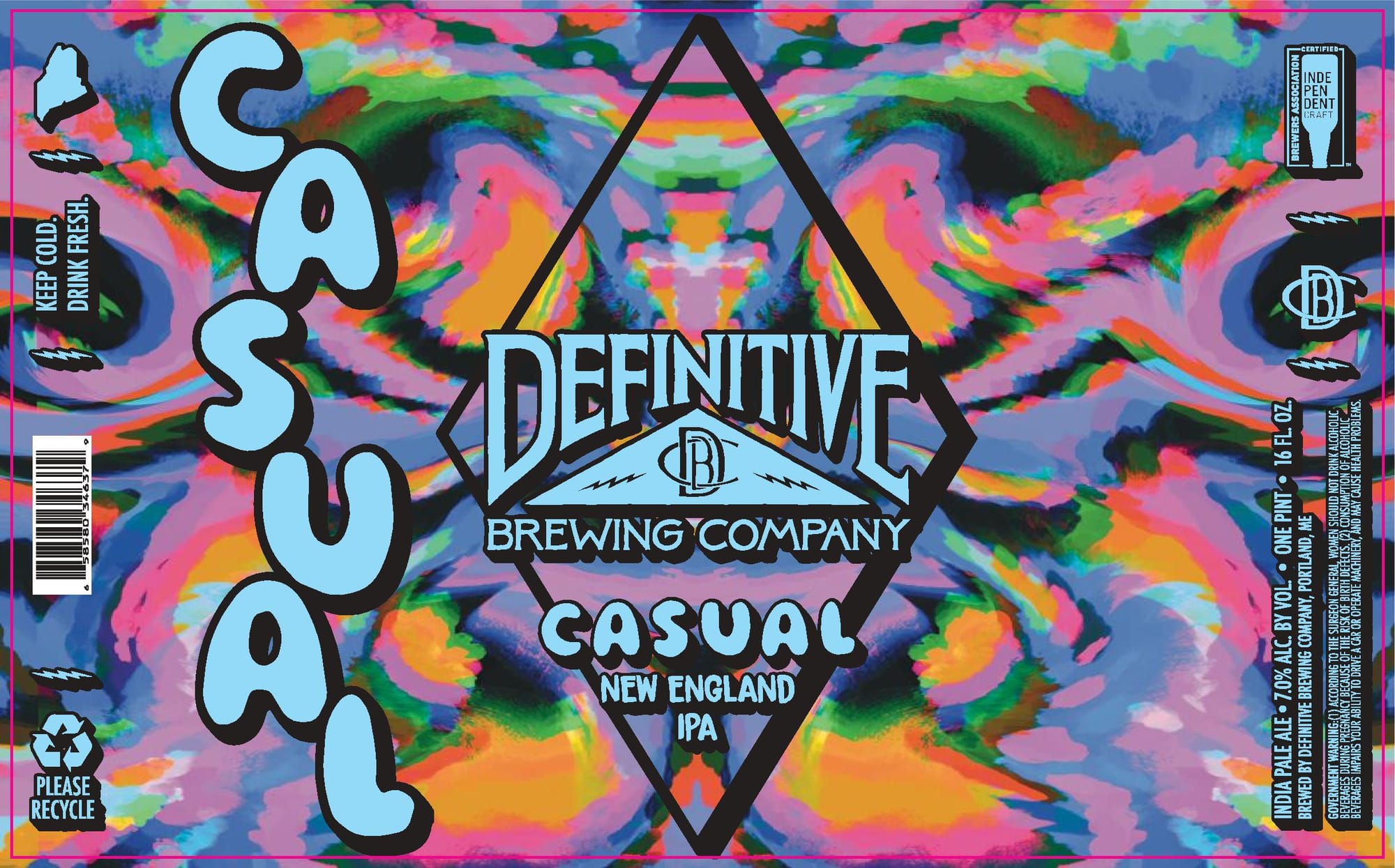 Casual by Definitive Brewing Company - beer label