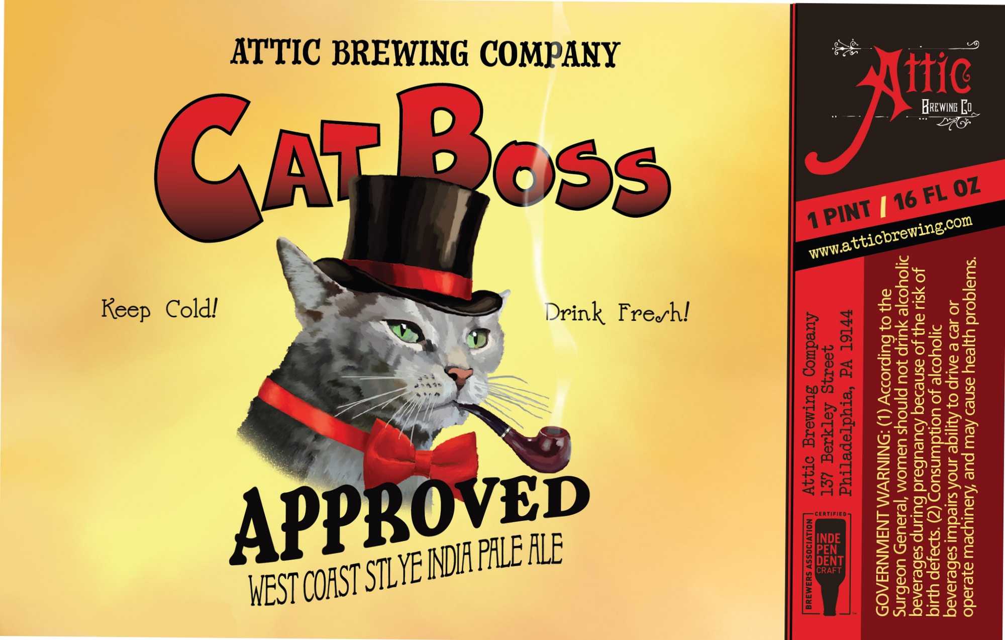 Cat Boss by Attic Brewing Company - beer label