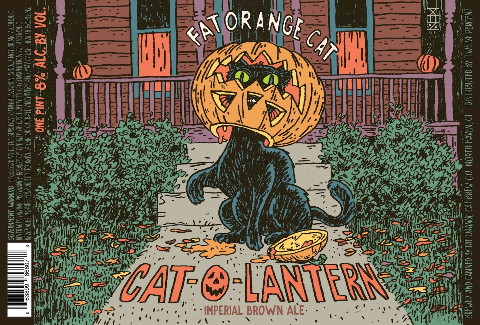 Cat-o-Lantern by Fat Orange Cat Brewery - beer label