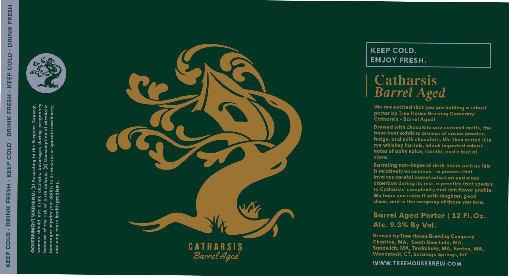 Catharsis Barrel Aged by Tree House Brewing Company - beer label