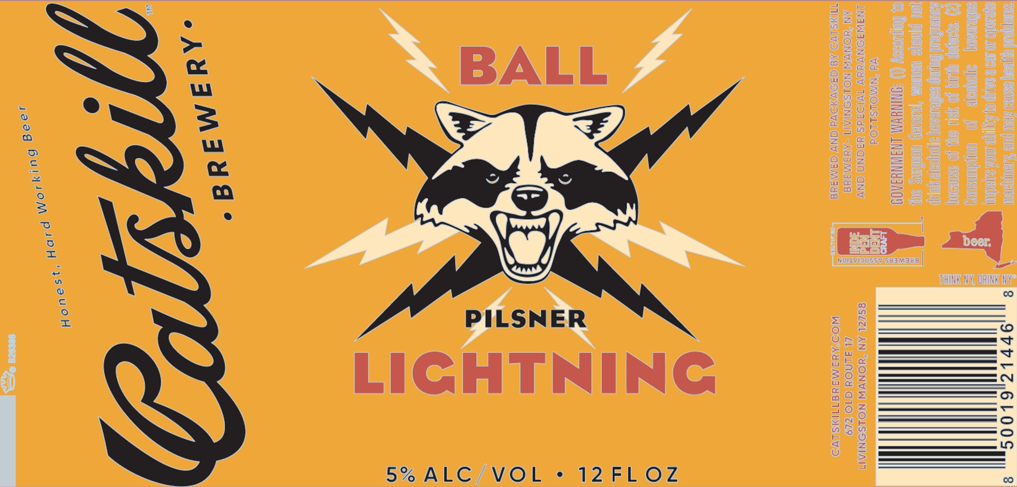 Lightning Pilsner by Catskill Brewery - beer label