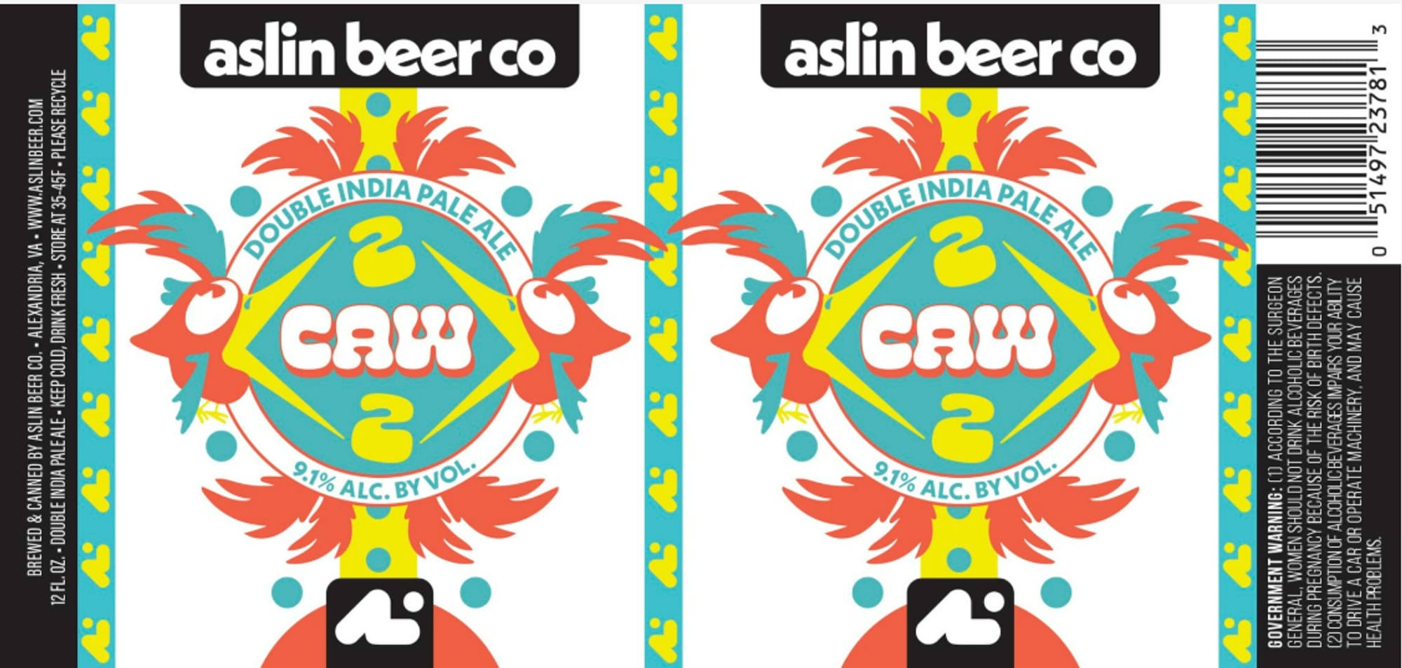 Caw by Aslin Beer Co. - beer label