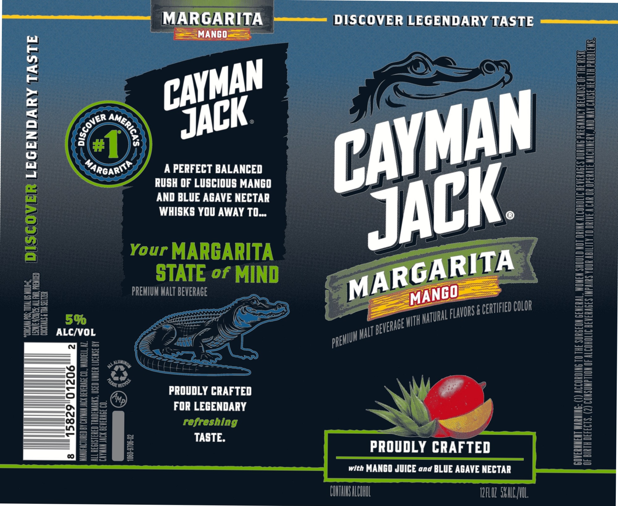 Cayman Jack Margarita Mango by Cayman Beverage Co. - beer label