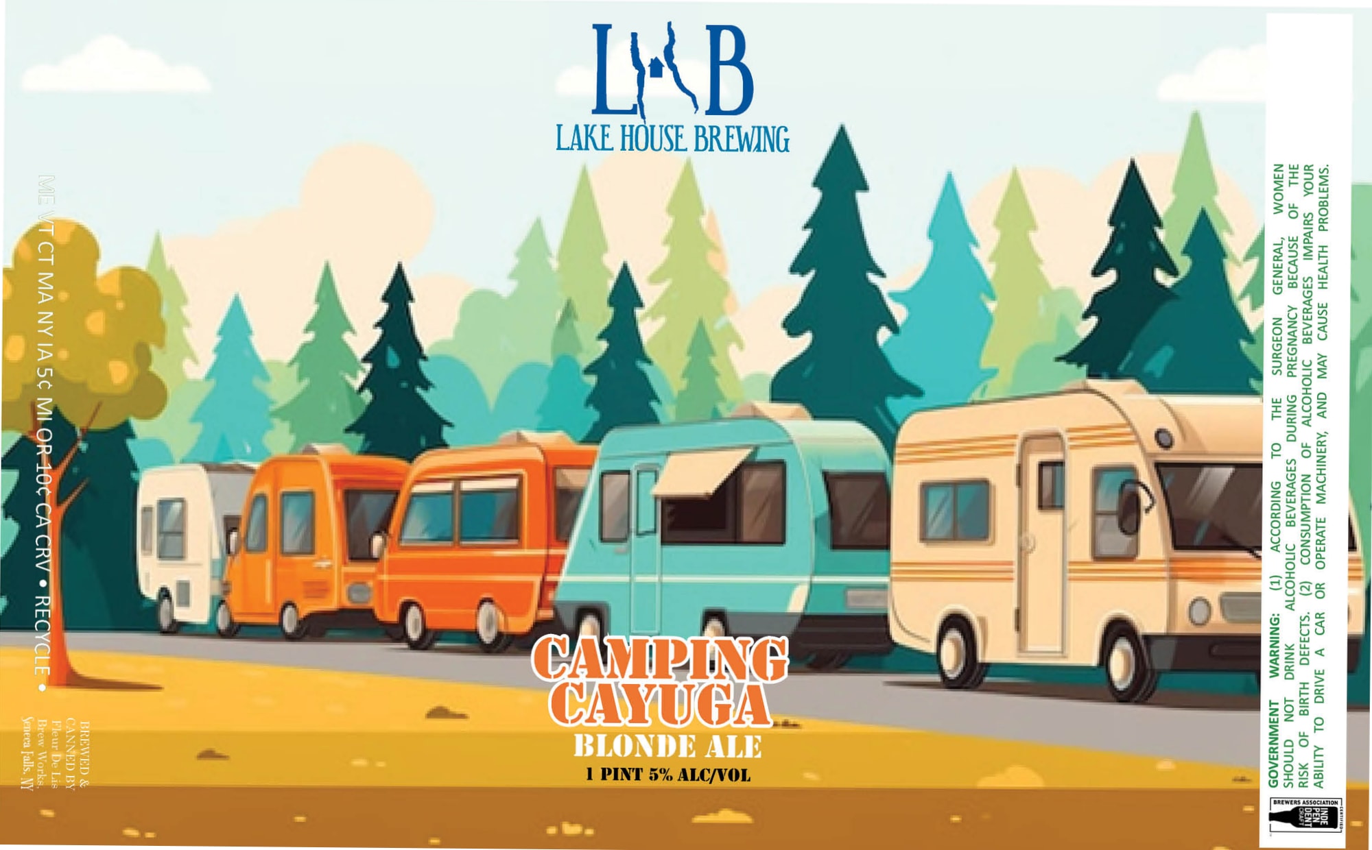 Cayuga Blonde Ale by Lake House Brewing - beer label