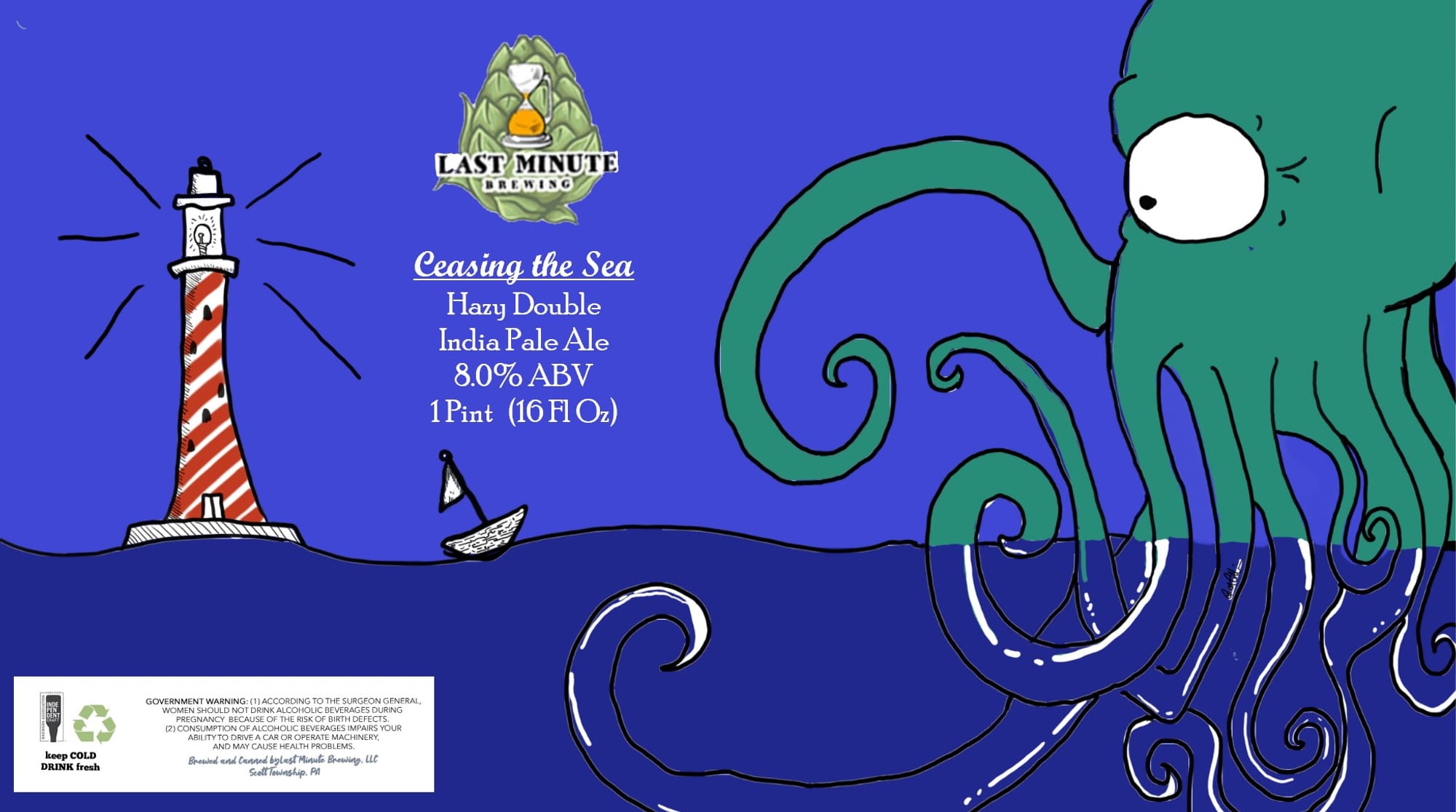 Ceasing the Sea by Last Minute Brewing - beer label