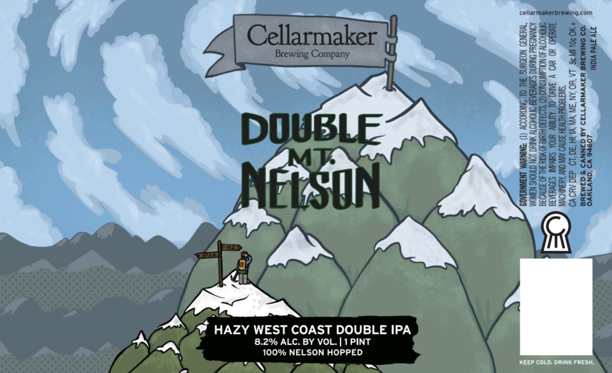 Double Mt. Nelson by Cellarmaker Brewing Company - beer label