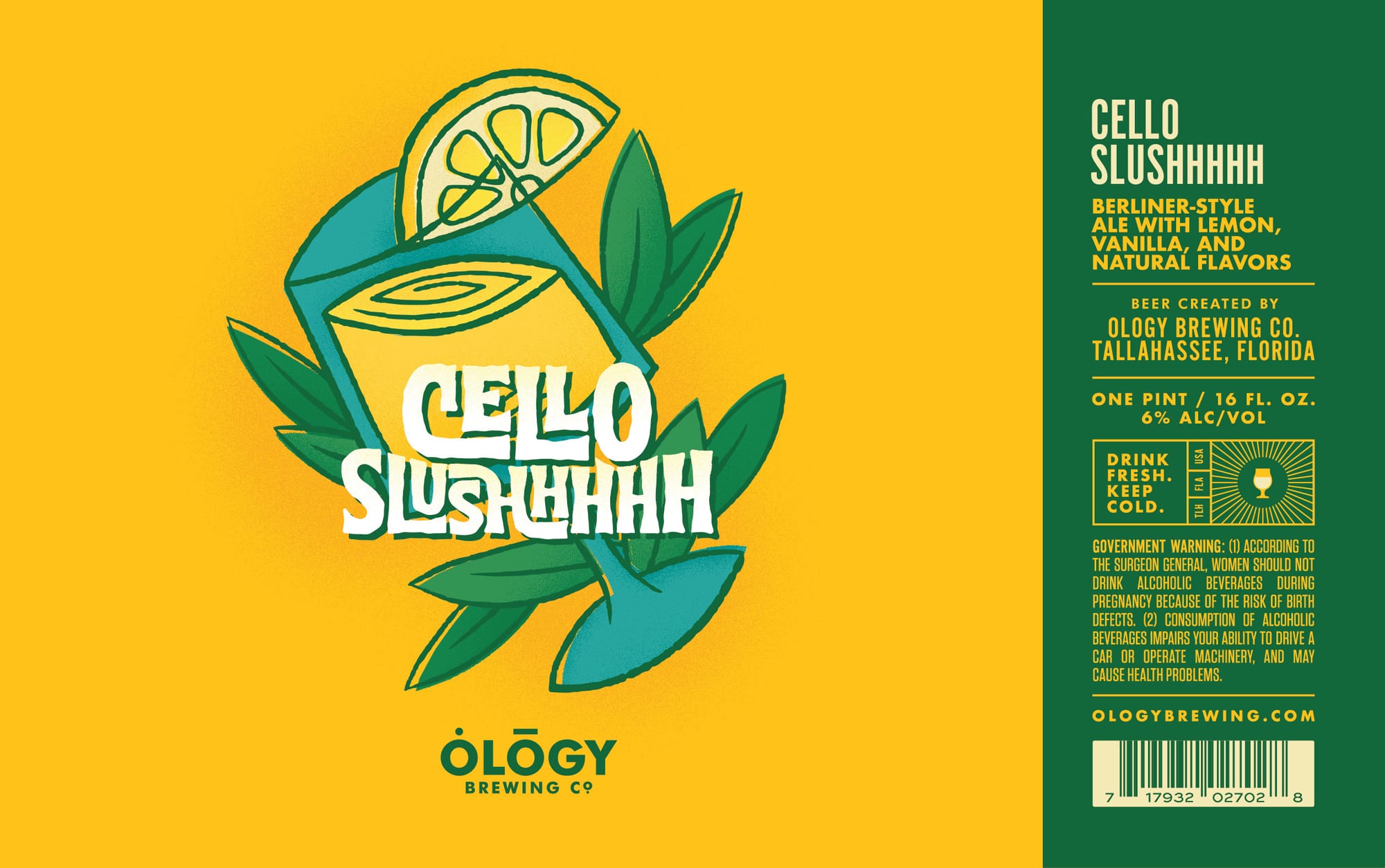 Cello Slushhhhh by Ólogy Brewing Co. - beer label