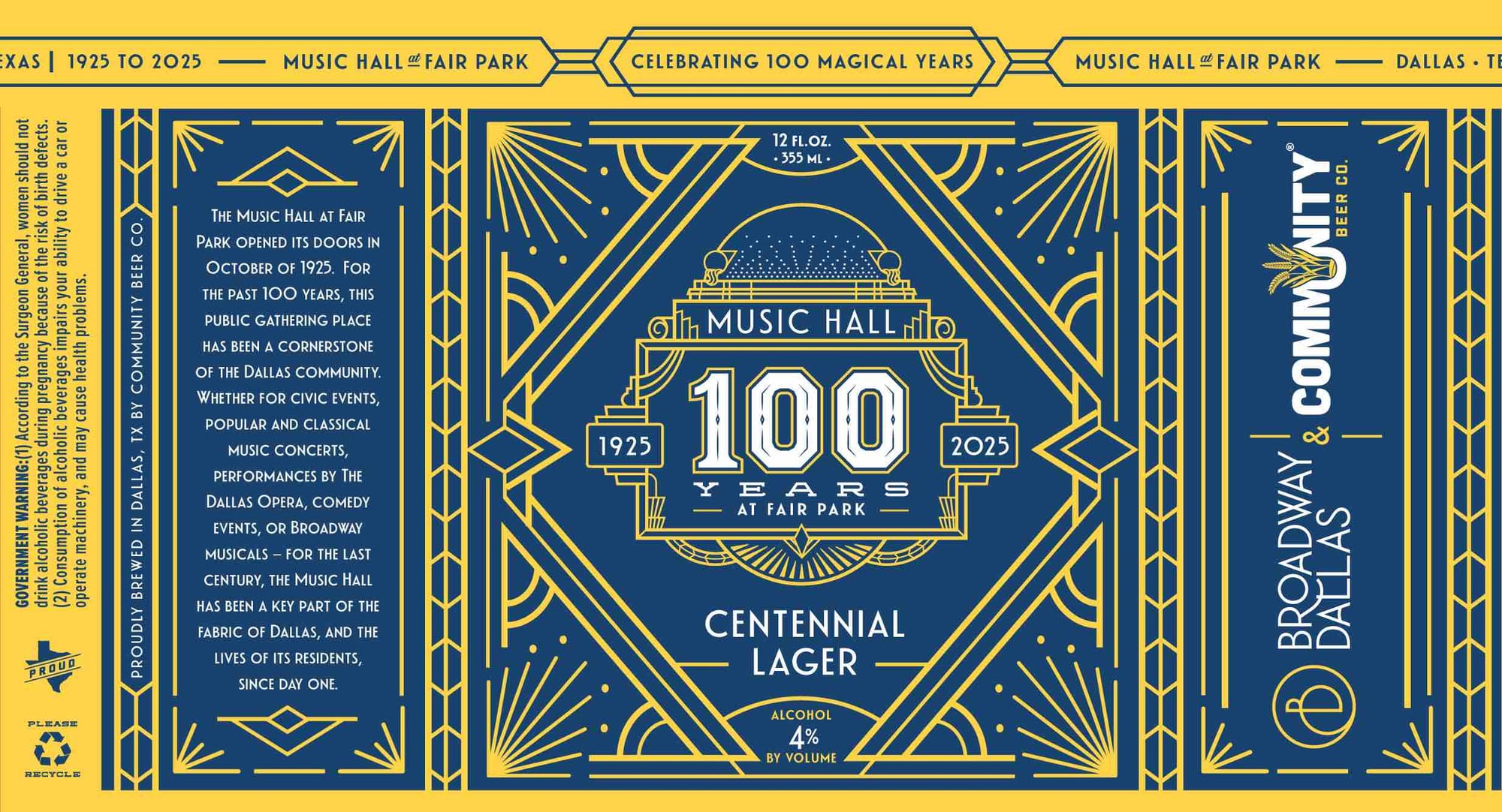 Centennial Lager by Community Beer Company - beer label