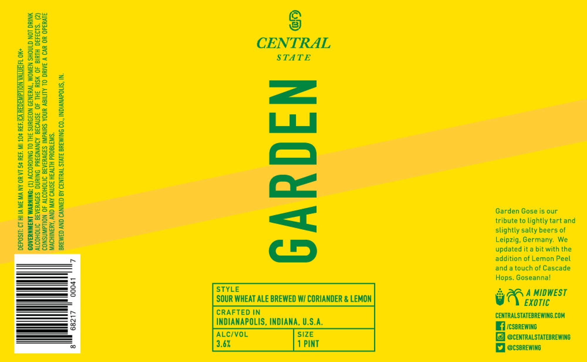 Garden by Central State Brewing - beer label