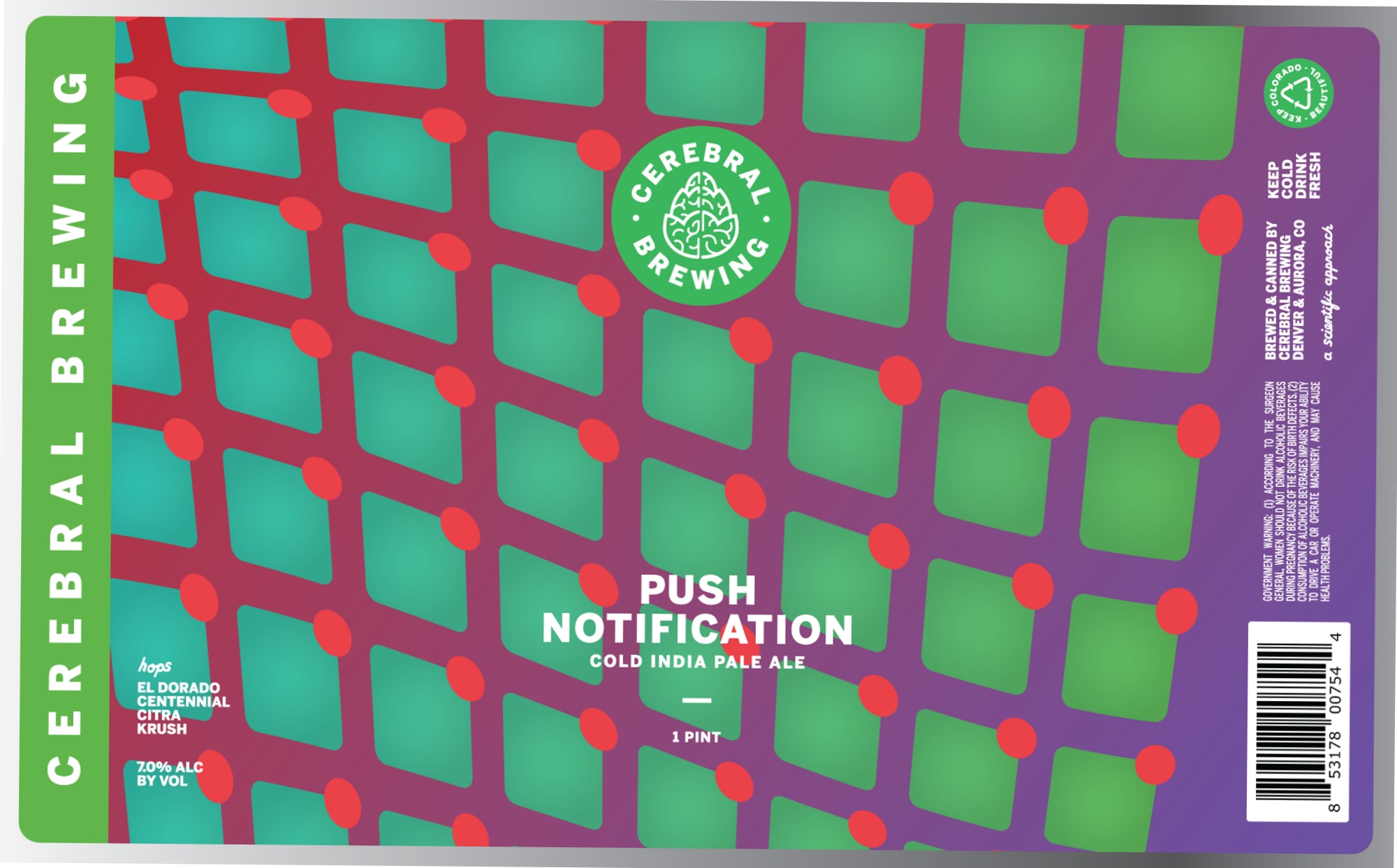 Push Notification by Cerebral Brewing - beer label