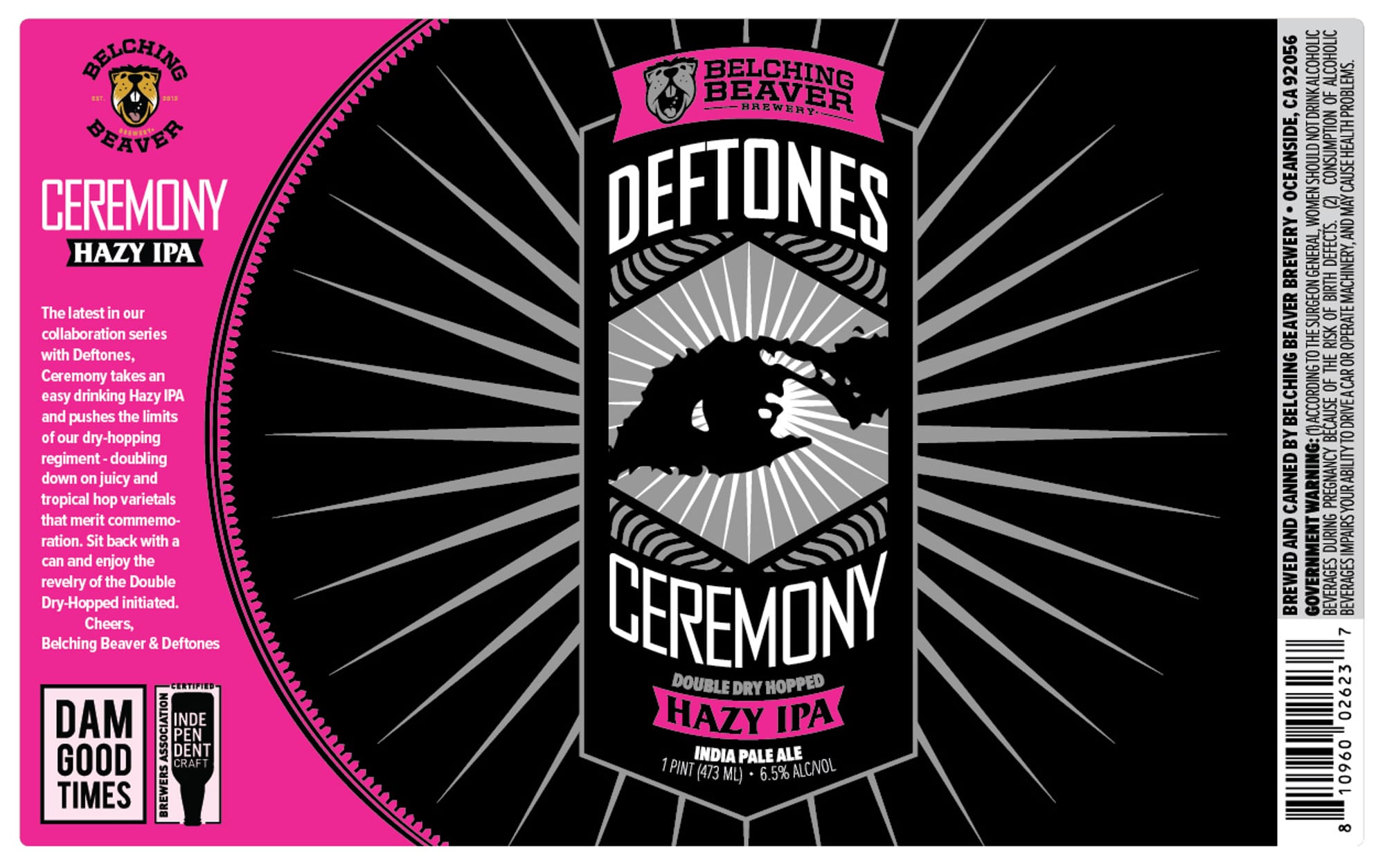 Ceremony Deftones by Belching Beaver Brewery - beer label