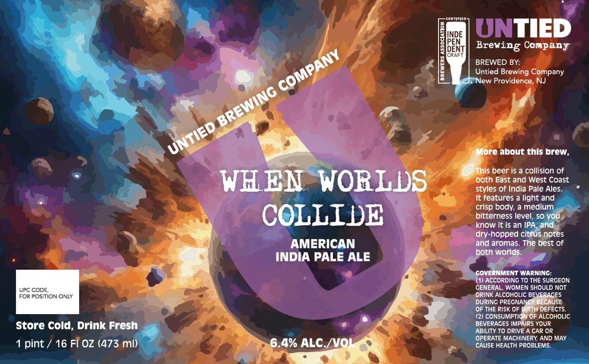 When Worlds Collide by Untied Brewing Company - beer label