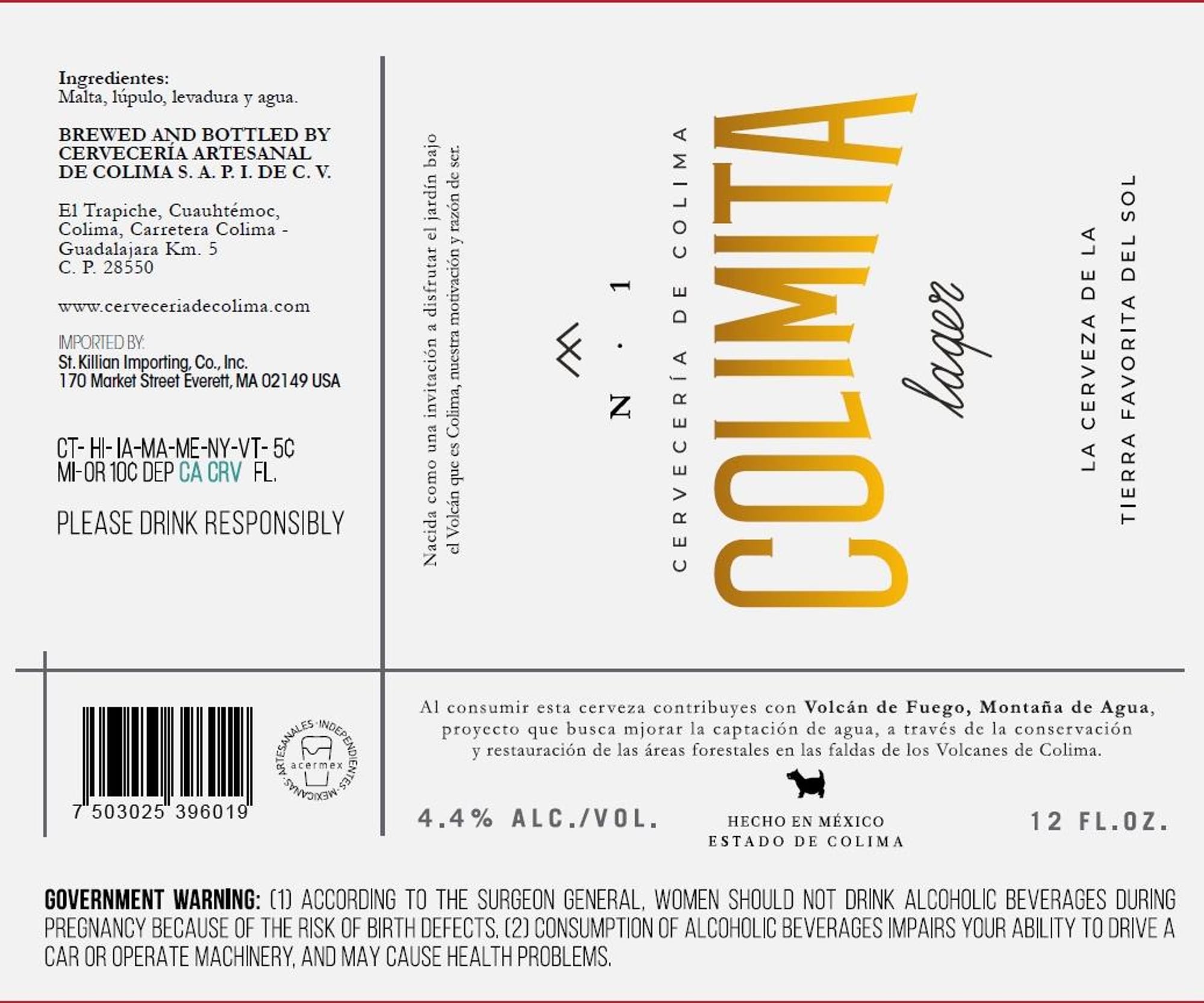 Número Uno by Cervecería Colima - beer label