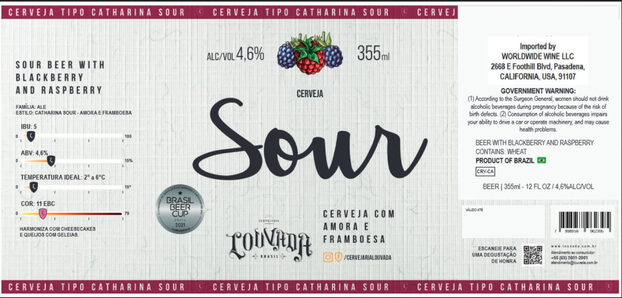 Cerveja Tipo Catharina Sour by Cervejaria Louvada - beer label