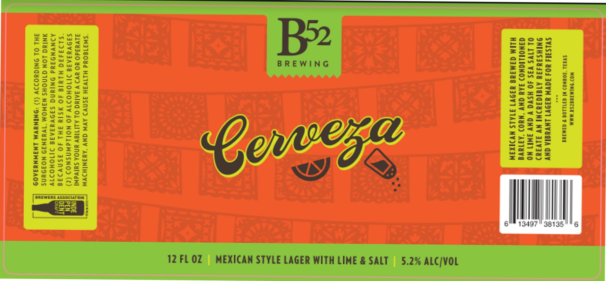 Cerveza by B52 Brewing - beer label