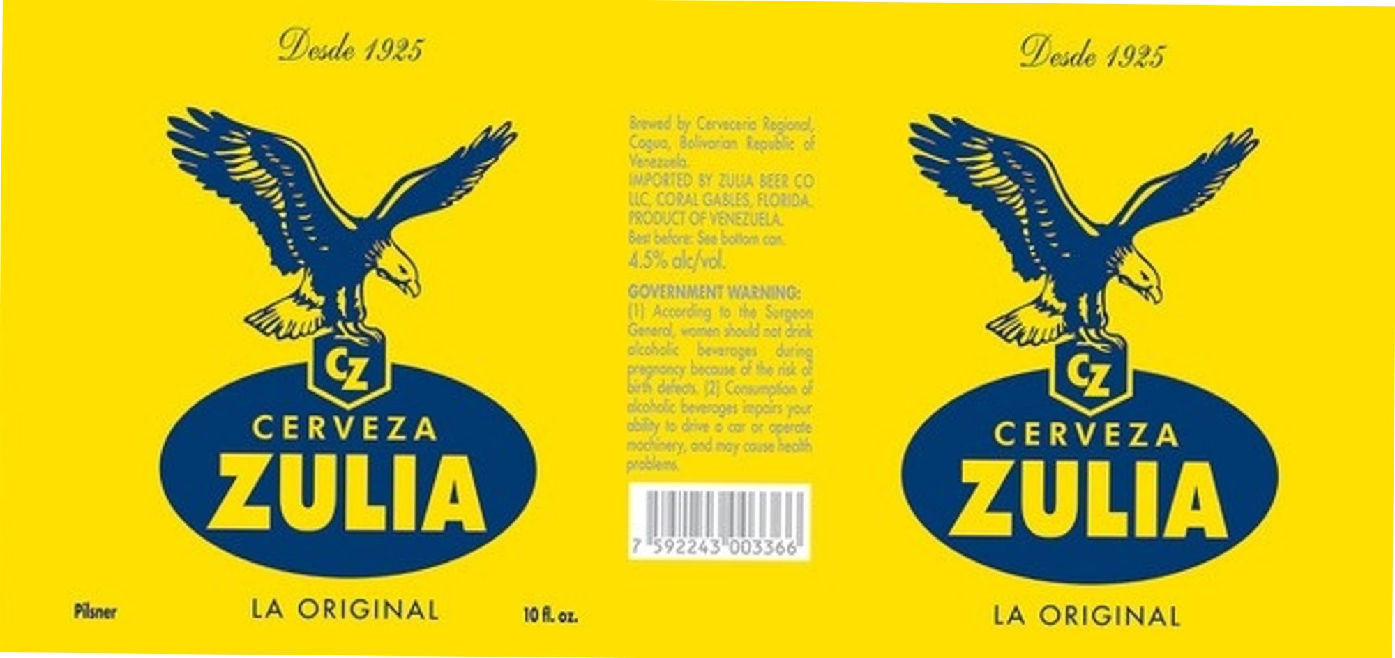Cerveza Zulia by Cervecería Regional - beer label