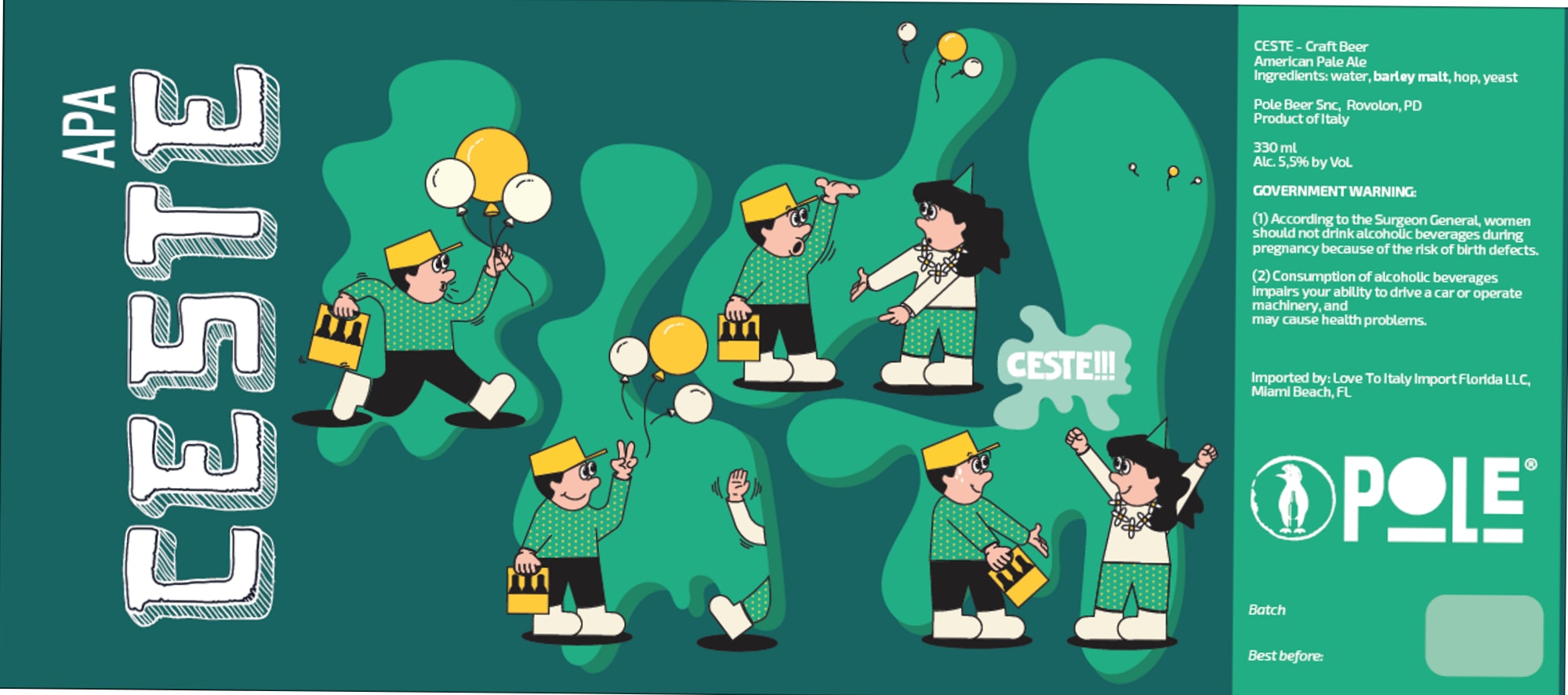 Ceste APA by Pole - beer label