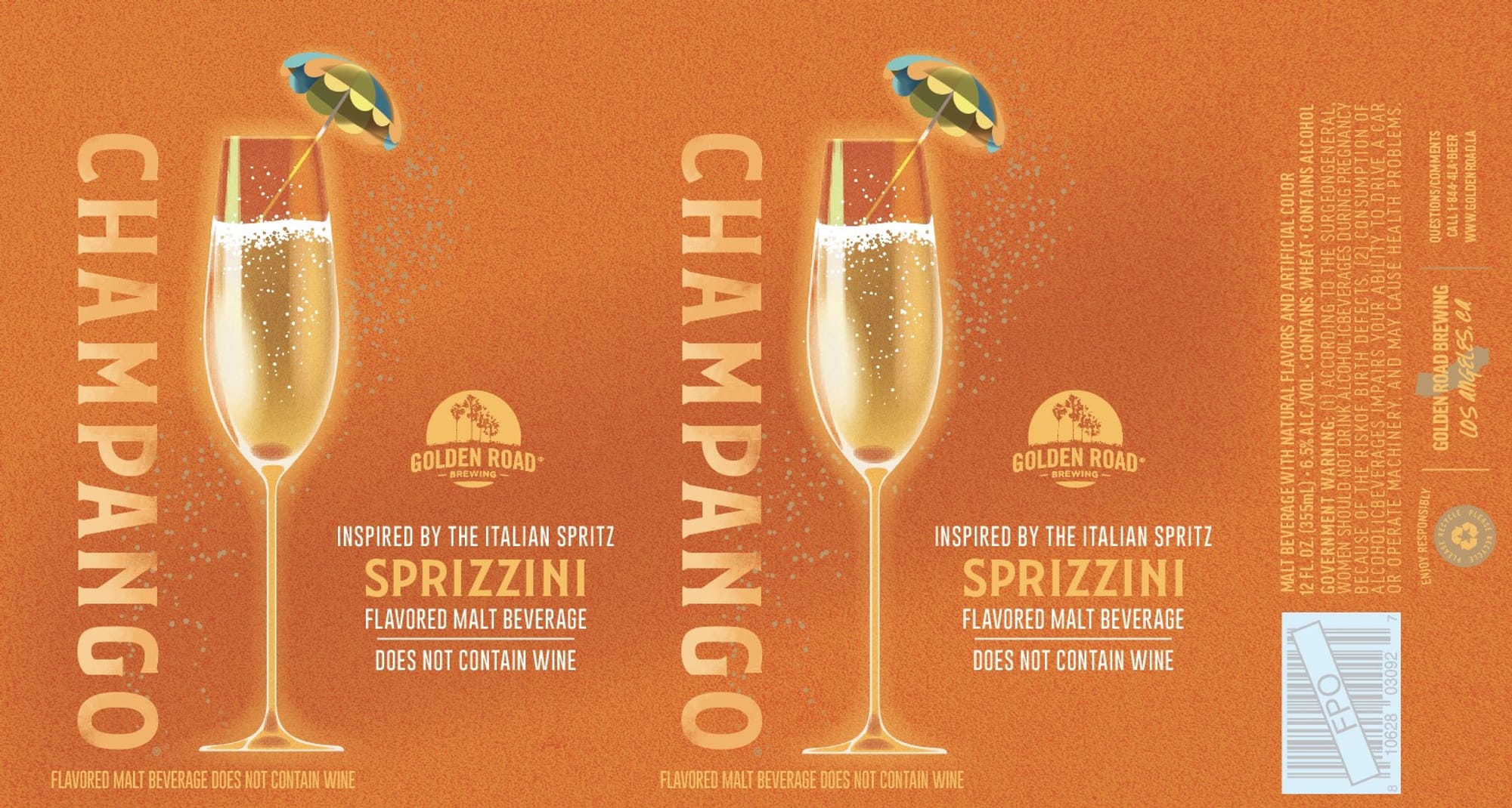 Champaño Spritzini by Golden Road Brewing - beer label