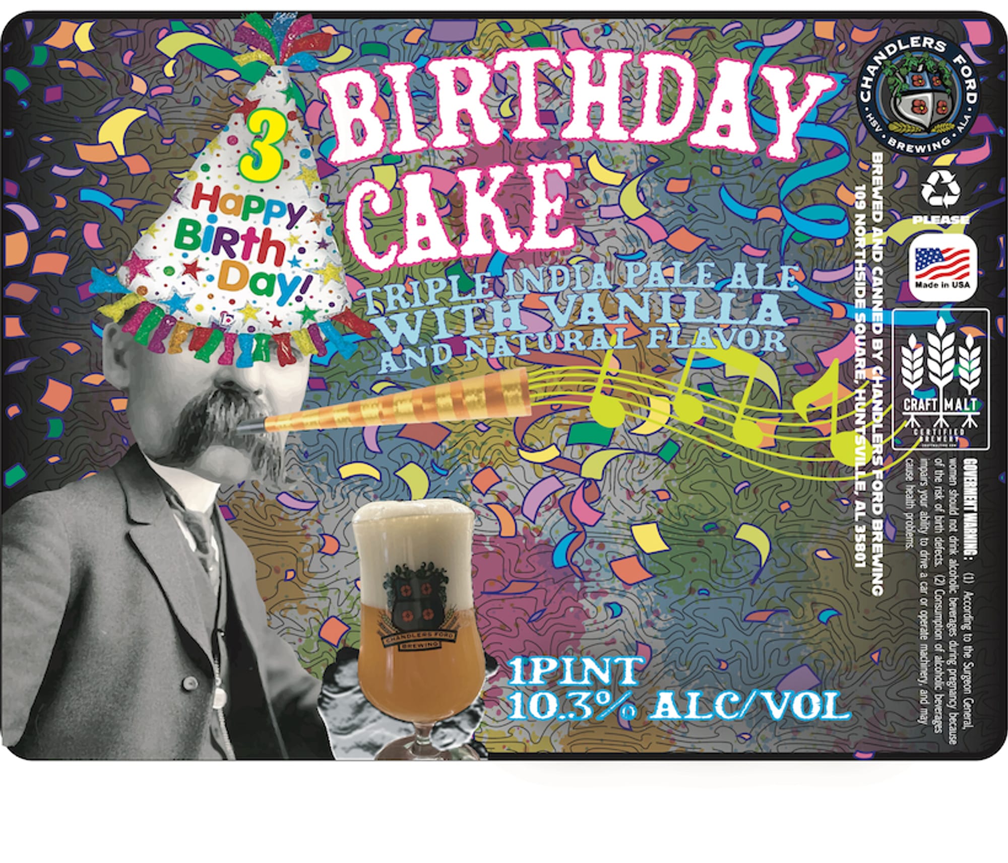 Birthday Cake by Chandler’s Ford Brewing - beer label