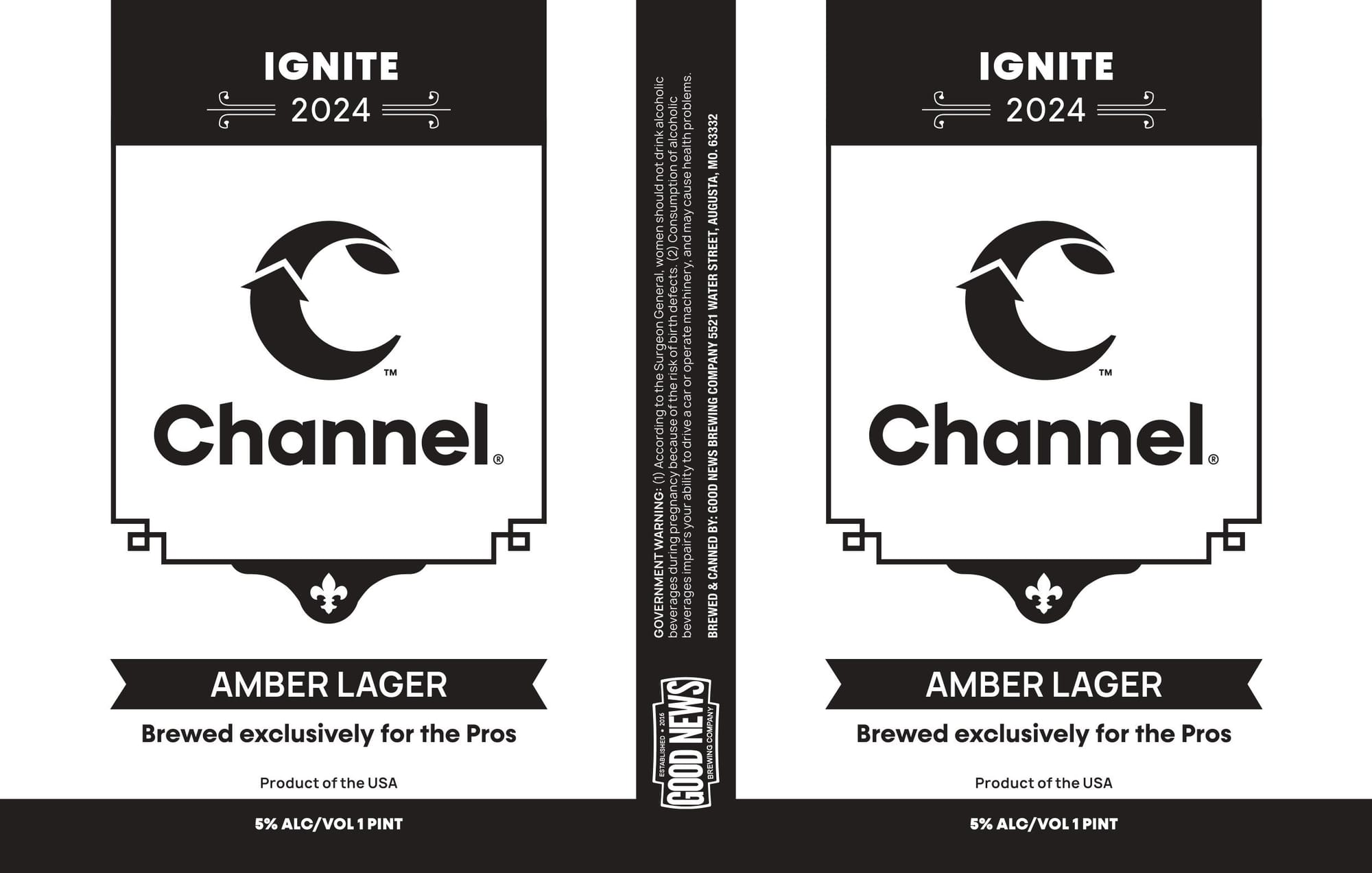 Channel Amber Lager by Good News Brewing Company - beer label
