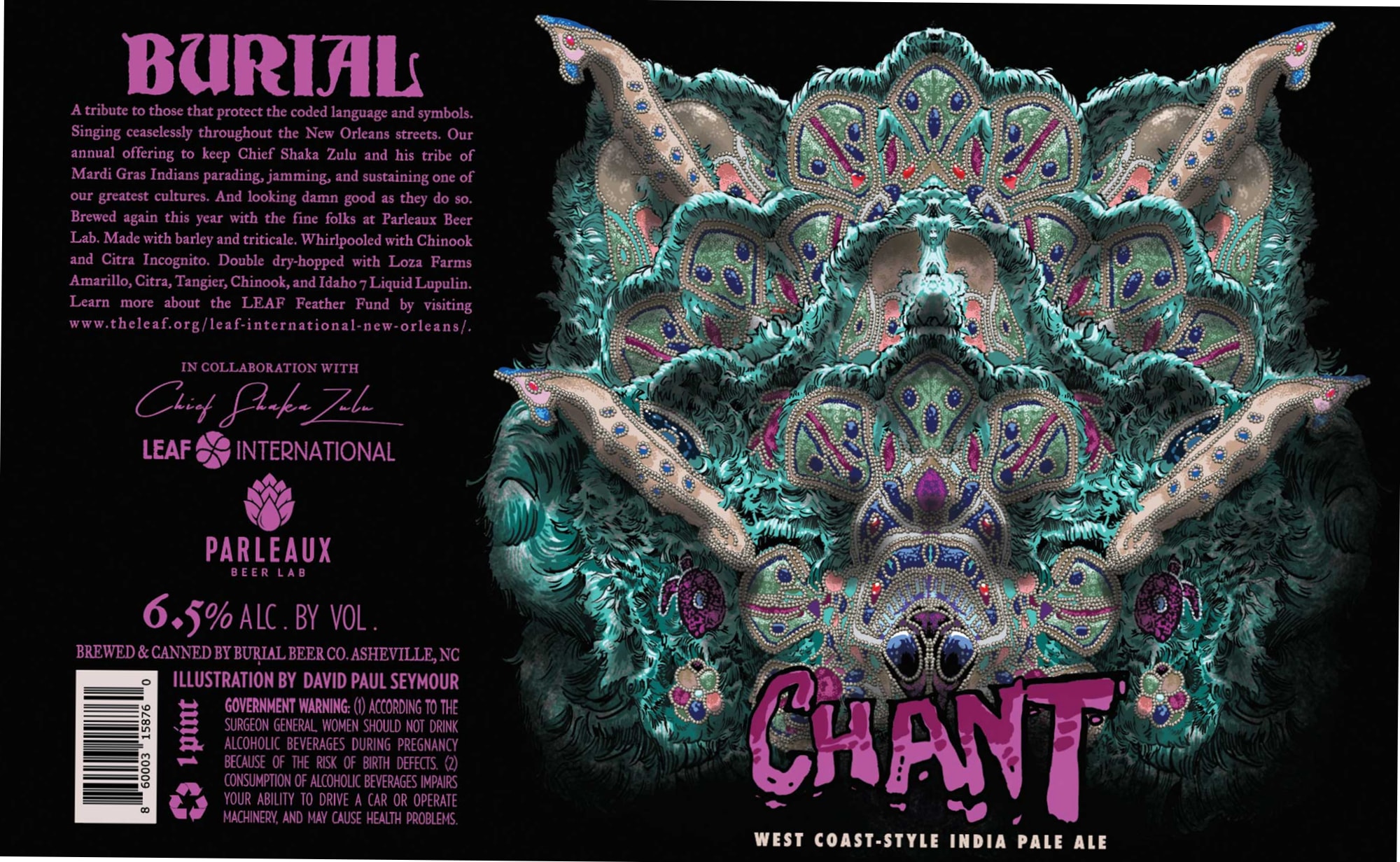 Chant by Burial Beer Co. - beer label