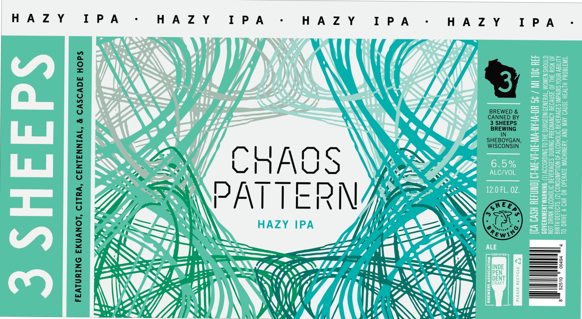 Chaos Pattern by 3 Sheeps Brewing - beer label