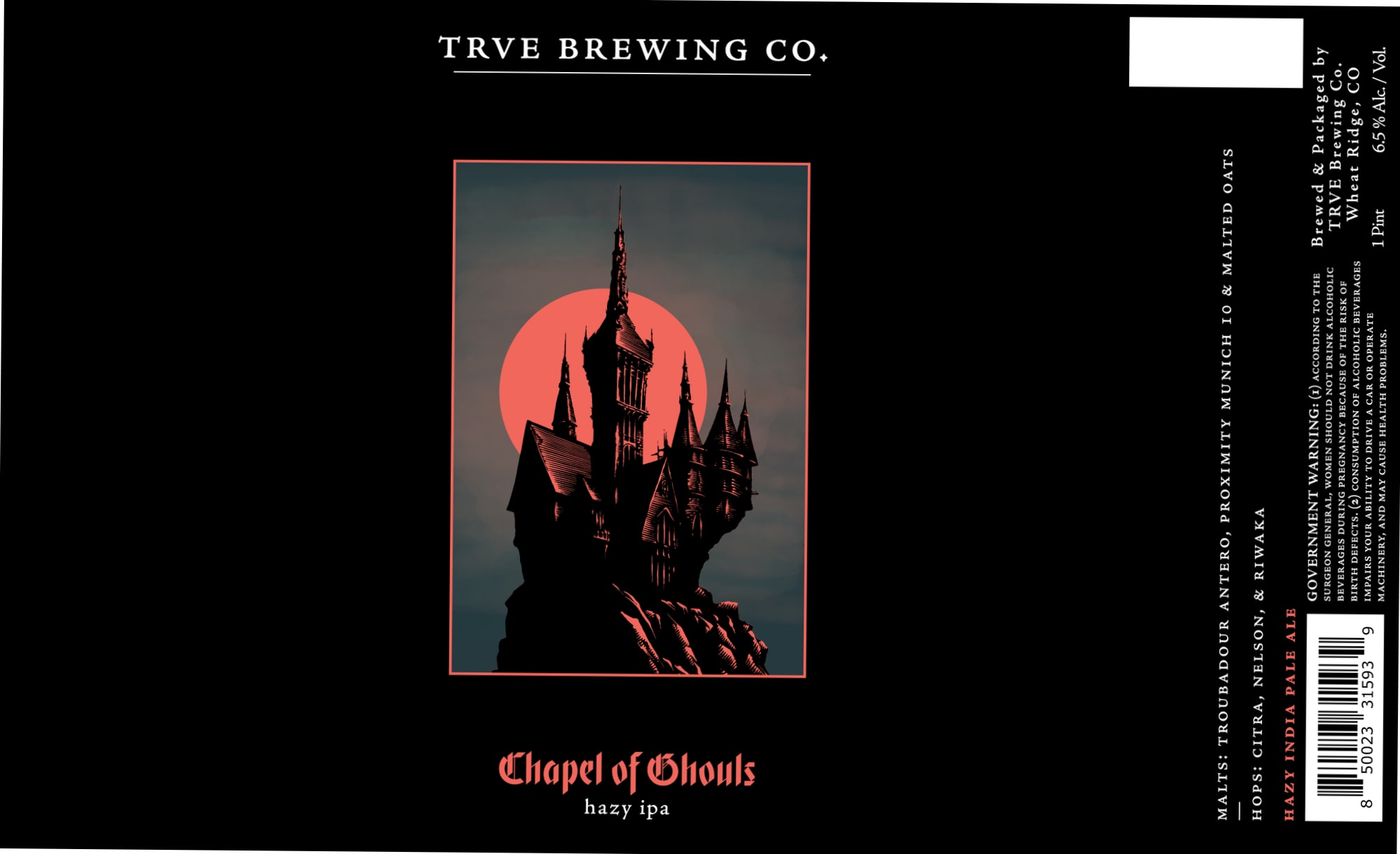 Chapel of Ghouls by Trve Brewing Co. - beer label