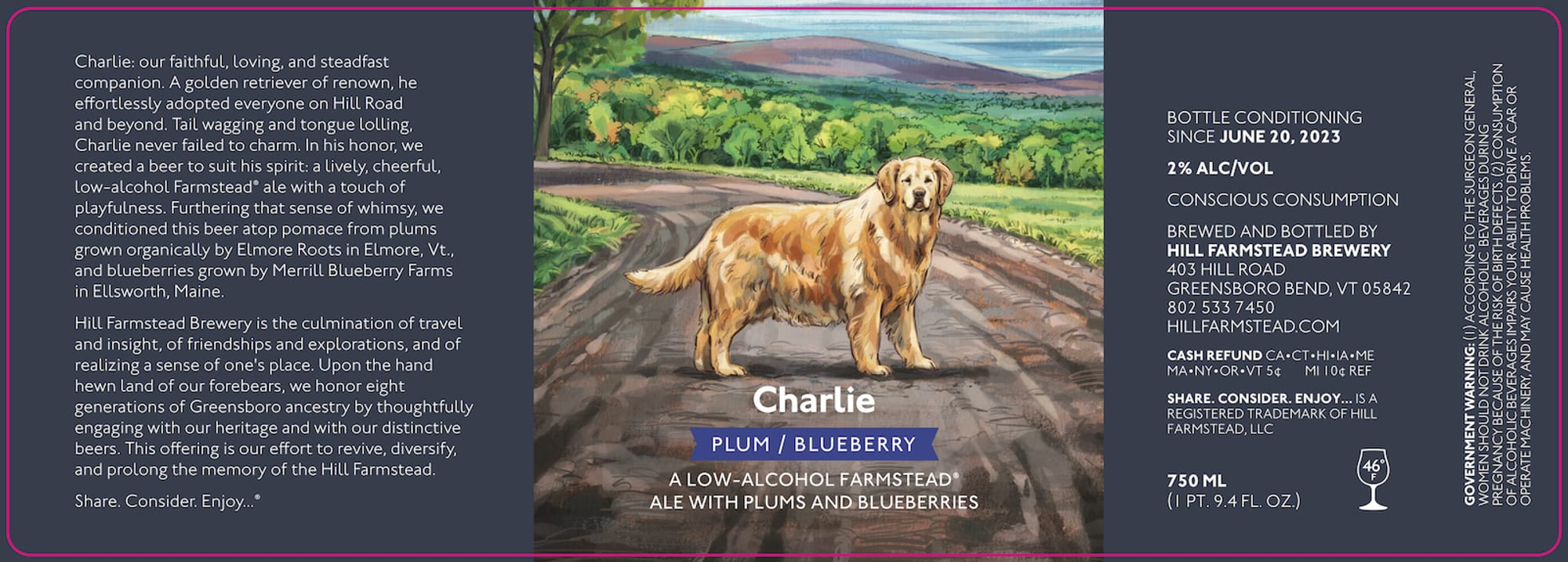 Charlie by Hill Farmstead Brewery - beer label